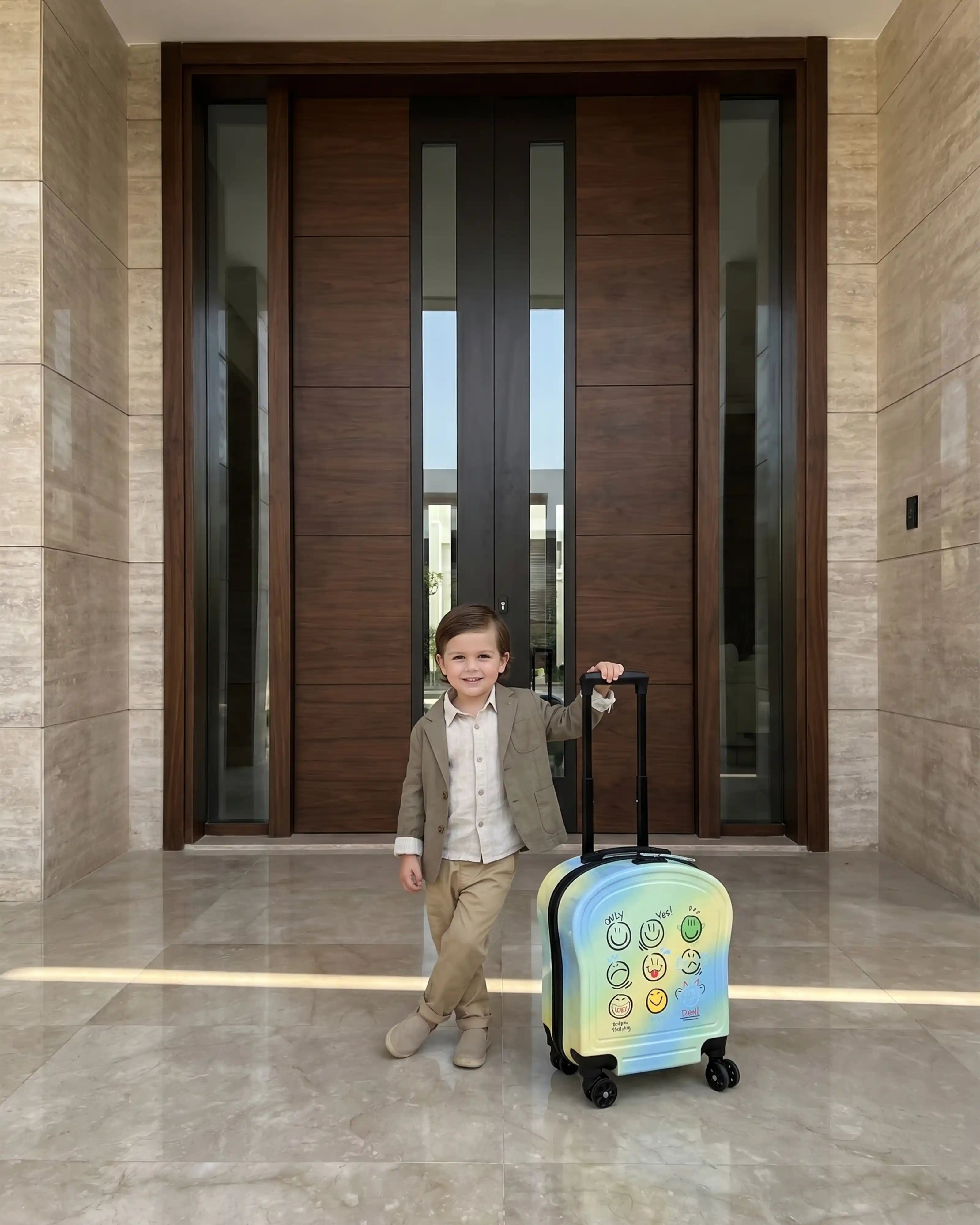 Kids Beautiful Cute Printed Lightweight Suitcase ABS Hard Shell Luggage with Smooth Rolling Spinner Wheels And Combination Lock