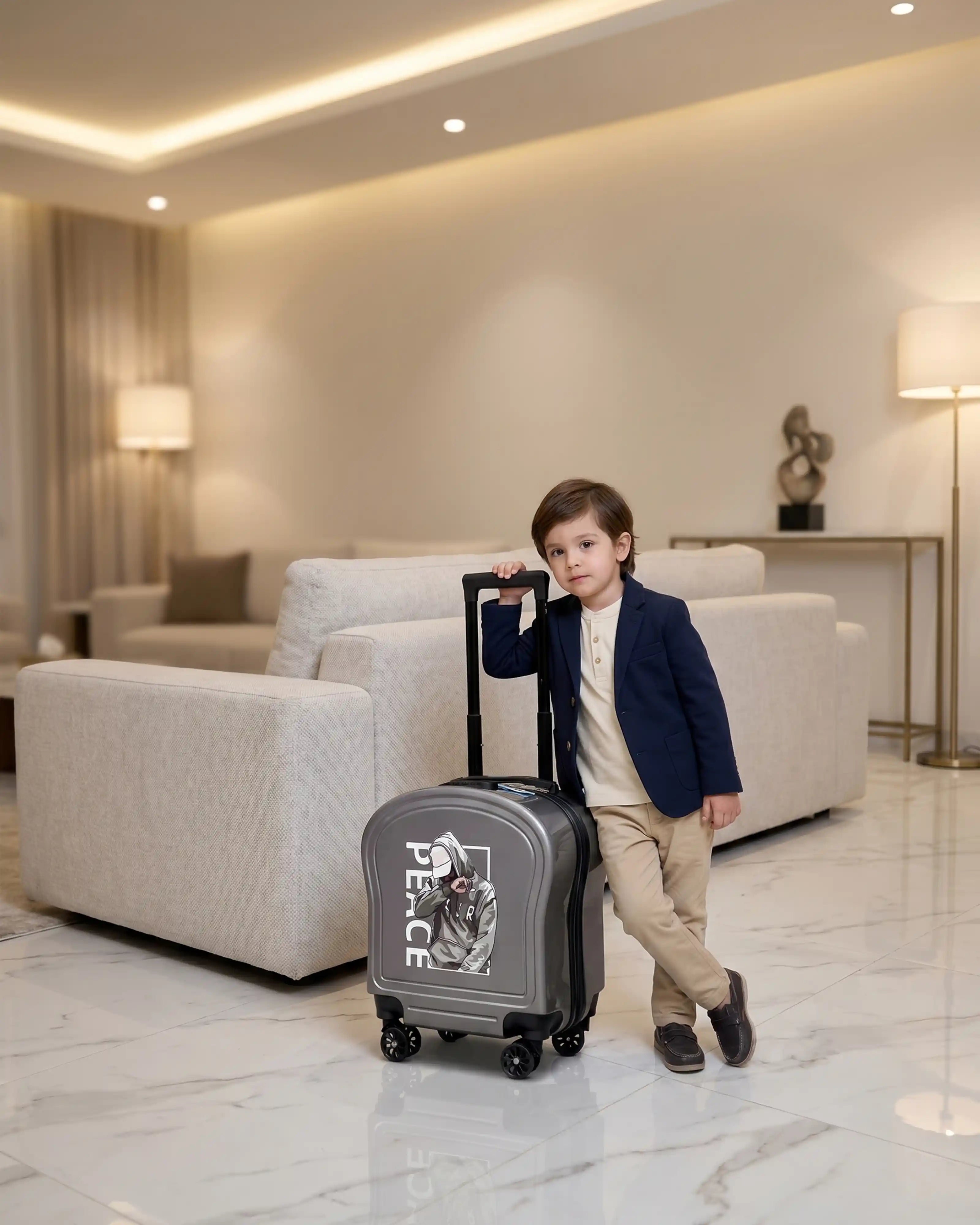 Kids Beautiful Cute Printed Lightweight Suitcase ABS Hard Shell Luggage with Smooth Rolling Spinner Wheels And Combination Lock