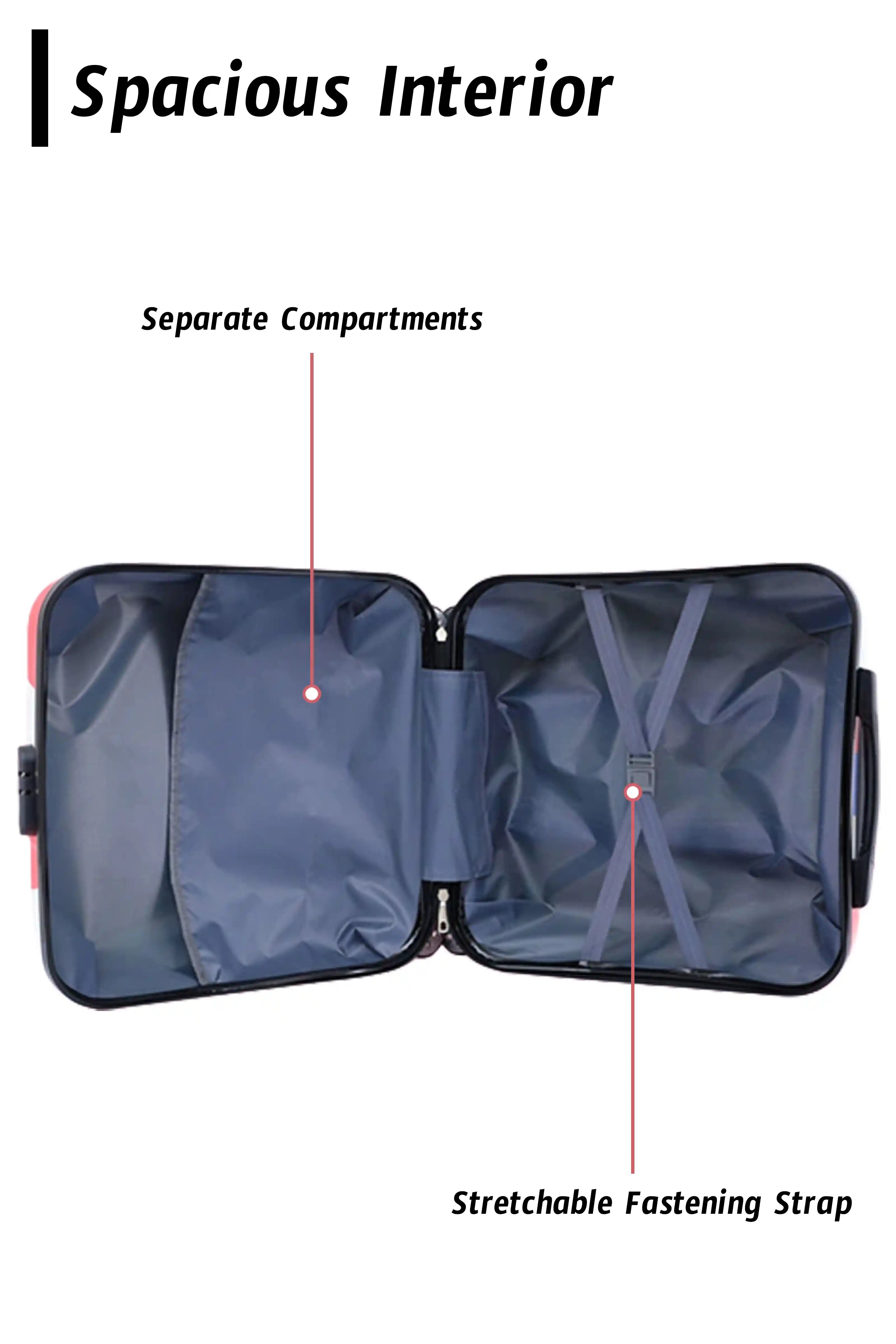 Kids Beautiful Stripe Printed Lightweight Suitcase ABS Hard Shell Luggage with Smooth Rolling Spinner Wheels and Combination Lock