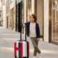 Kids Beautiful Stripe Printed Lightweight Suitcase ABS Hard Shell Luggage in Green strip