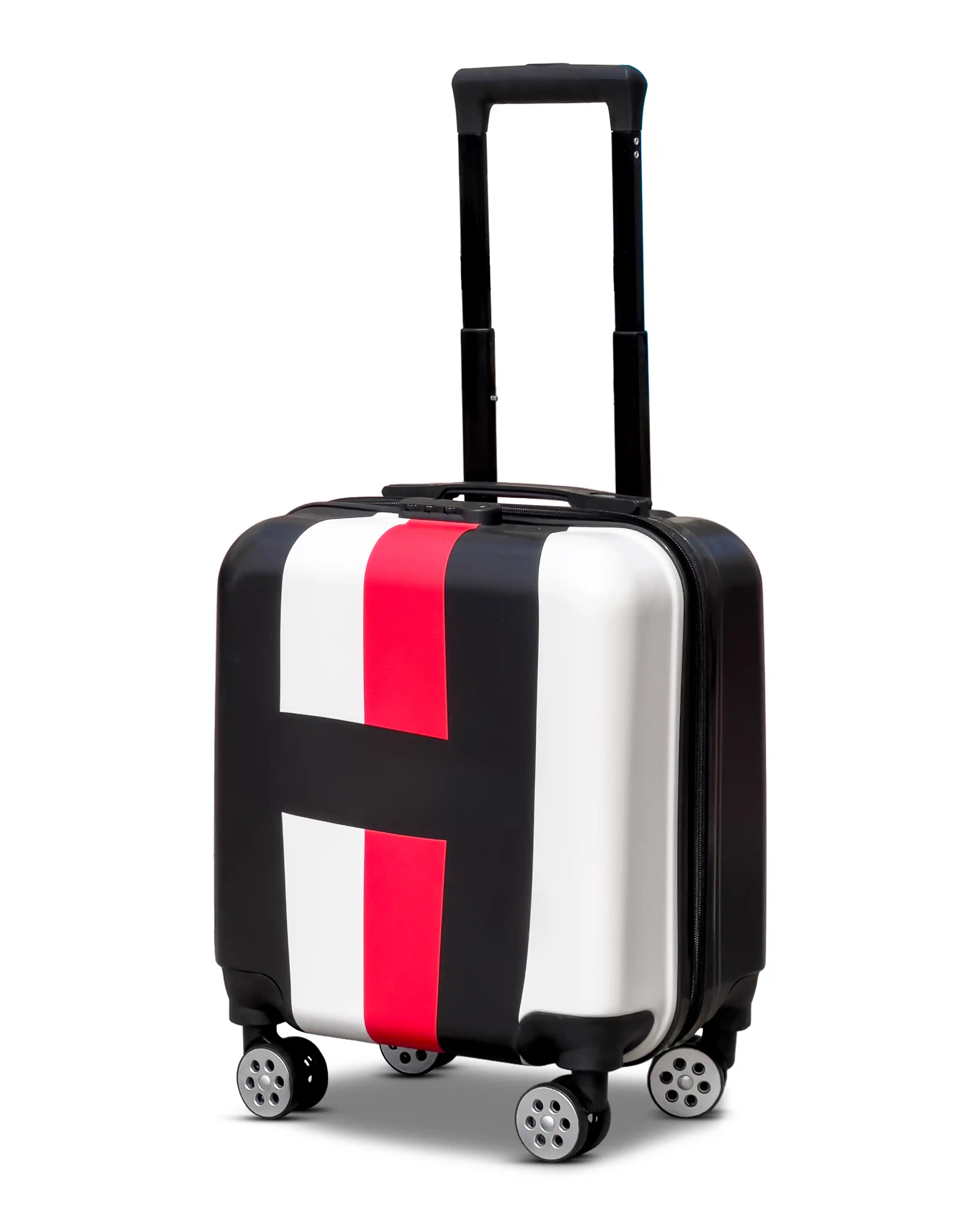 Kids Beautiful Stripe Printed Lightweight Suitcase ABS Hard Shell Luggage with Smooth Rolling Spinner Wheels and Combination Lock