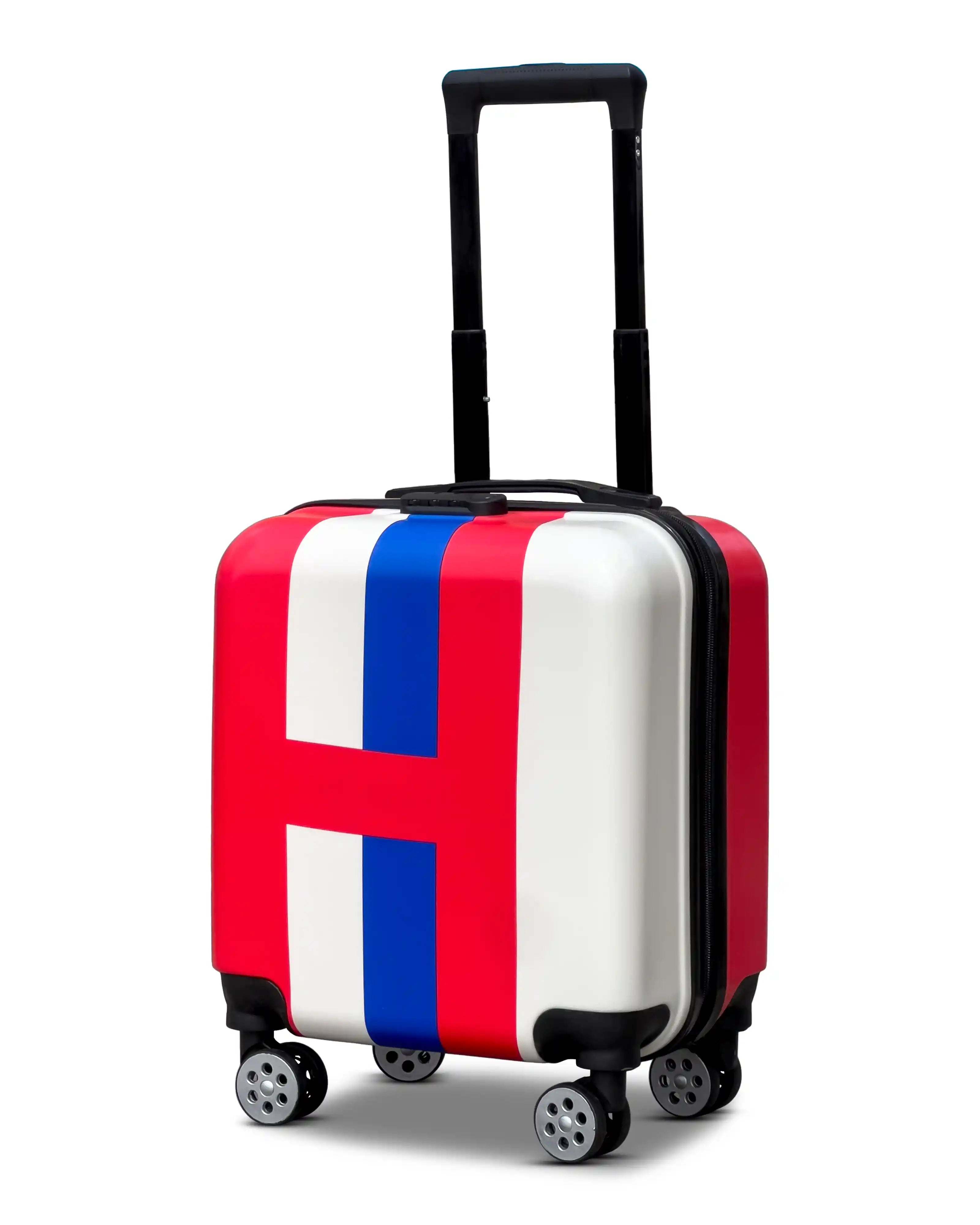 Kids Beautiful Stripe Printed Lightweight Suitcase ABS Hard Shell Luggage with Smooth Rolling Spinner Wheels and Combination Lock