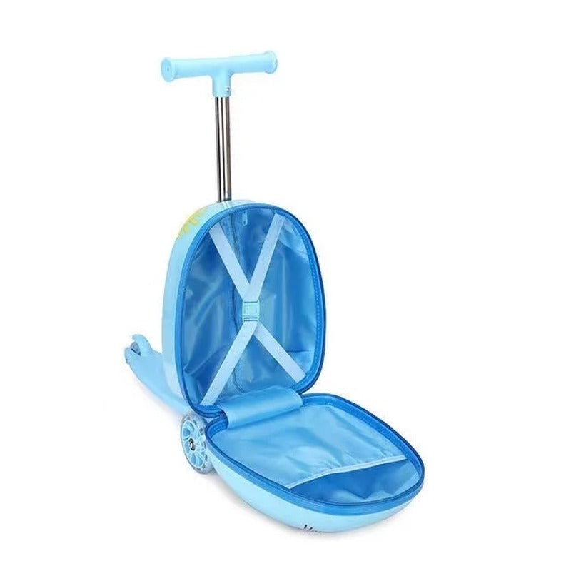Printed Lightweight Hard Shell Kids Suitcase Luggage Scooter Bag | Moi Yellow Printed Zaappy.com