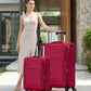 LP 4 Wheel Soft Material Luggage 2 Piece Set Carry On & Checked Suitcase Combo