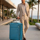 LP 4 Wheel Soft Material Luggage 2 Piece Set Carry On & Checked Suitcase Combo