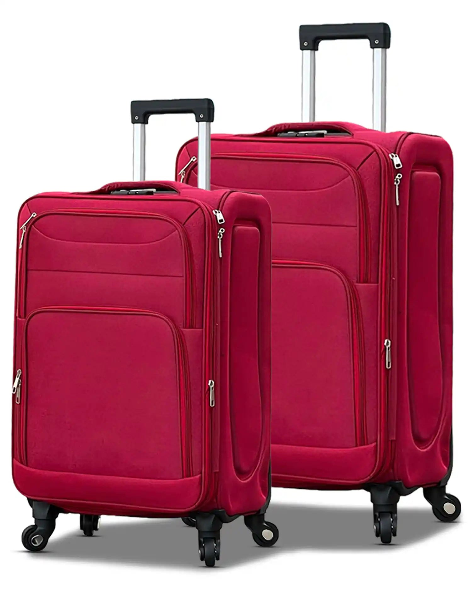 2 Piece Set LP 4 Wheel Soft Material Luggage | Carry-On & Checked Suitcase Combo