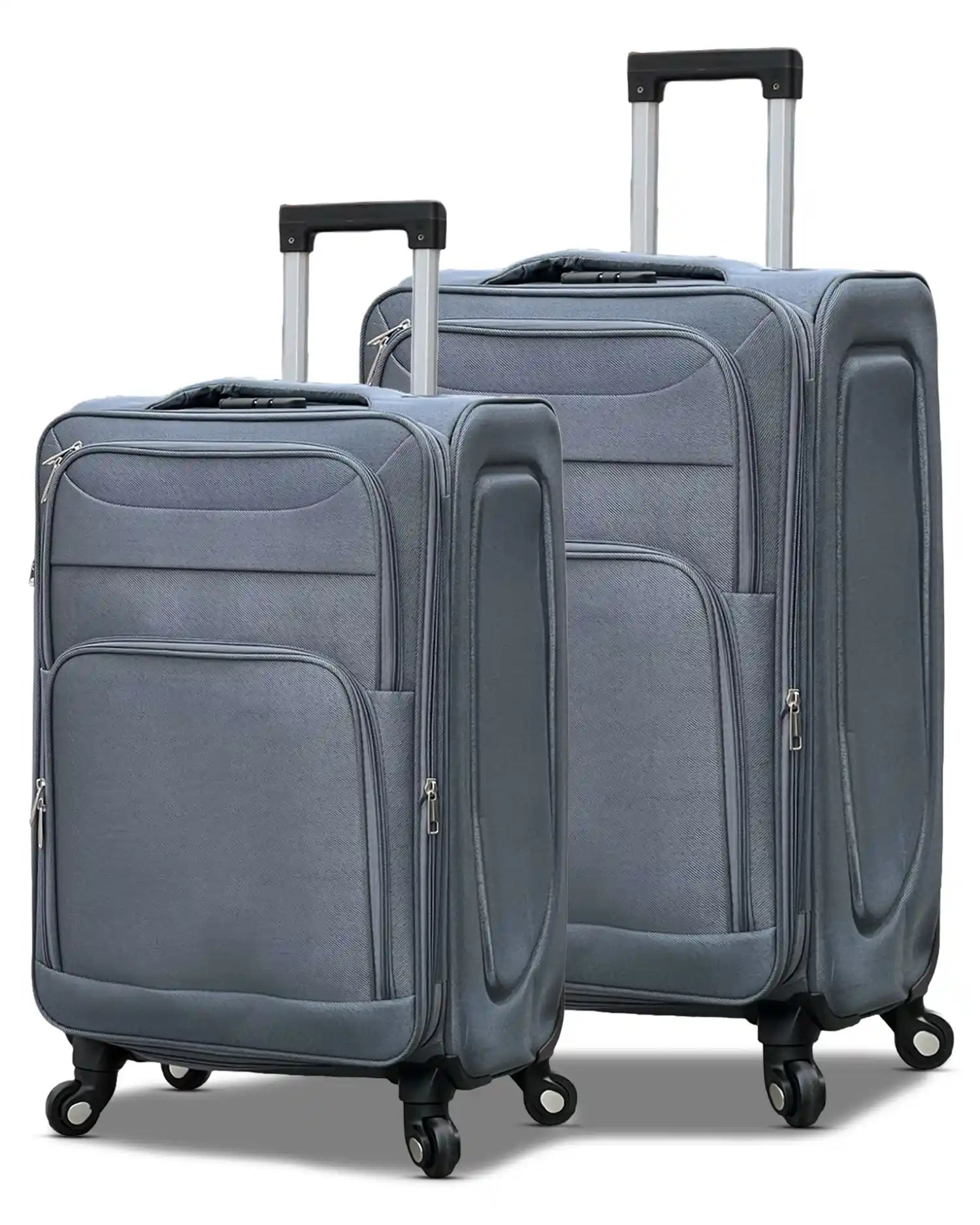 2 Piece Set LP 4 Wheel Soft Material Luggage | Carry-On & Checked Suitcase Combo