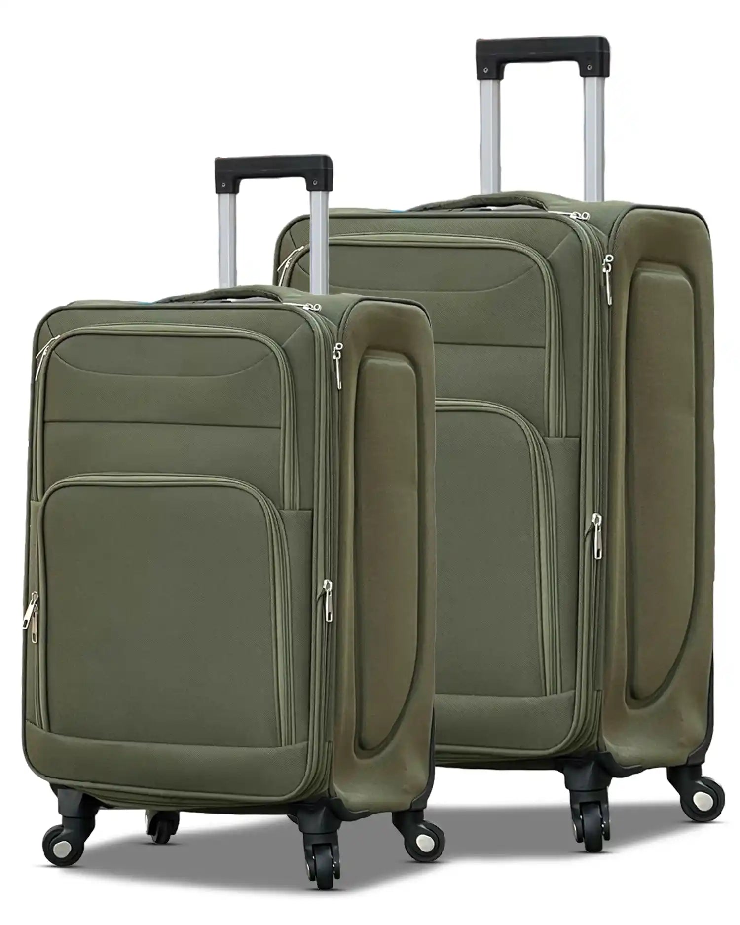2 Piece Set LP 4 Wheel Soft Material Luggage | Carry-On & Checked Suitcase Combo