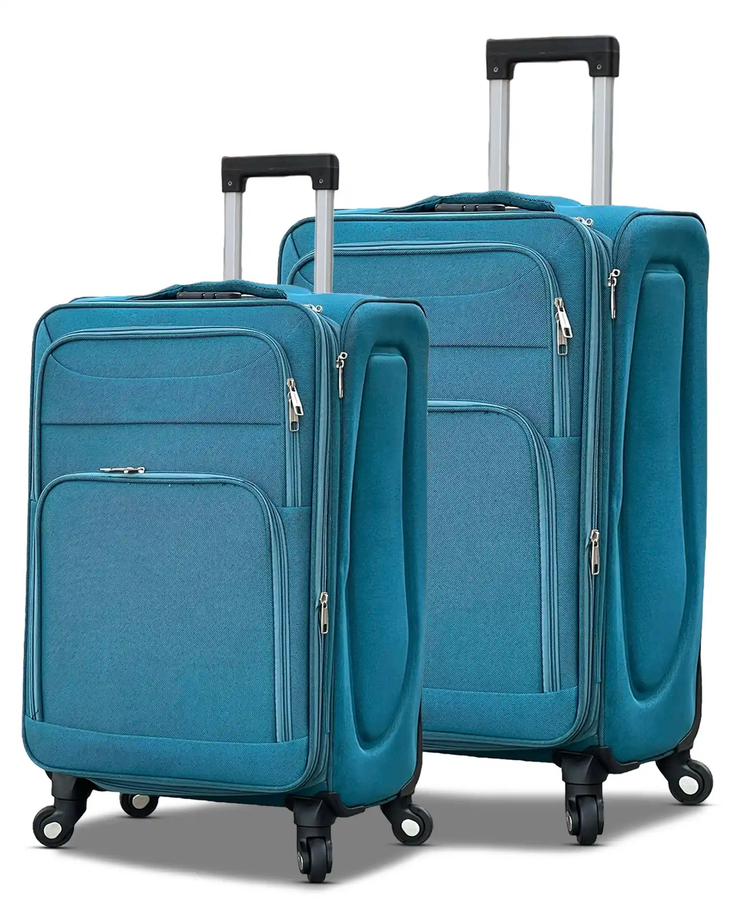 2 Piece Set LP 4 Wheel Soft Material Luggage | Carry-On & Checked Suitcase Combo