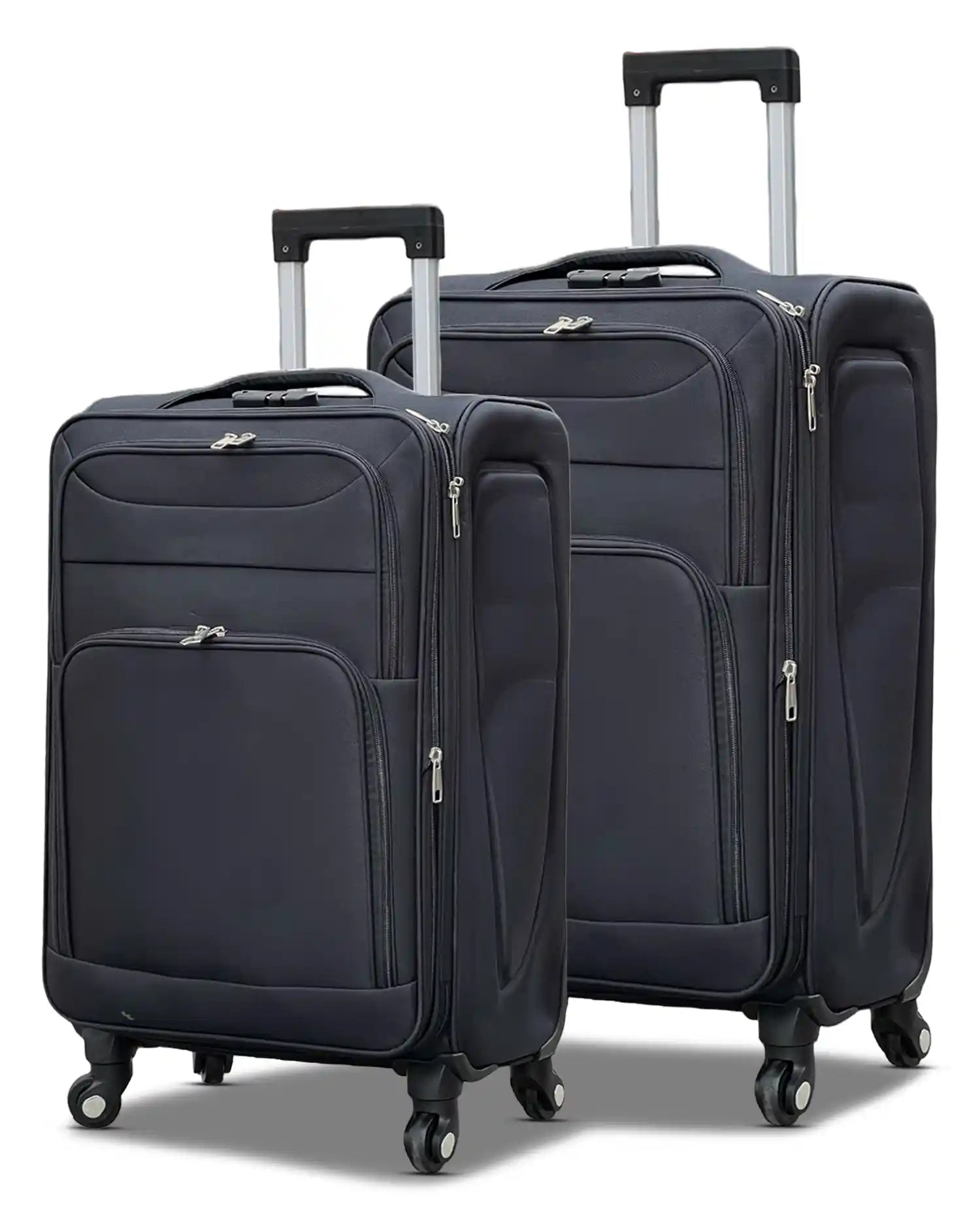 2 Piece Set LP 4 Wheel Soft Material Luggage | Carry-On & Checked Suitcase Combo