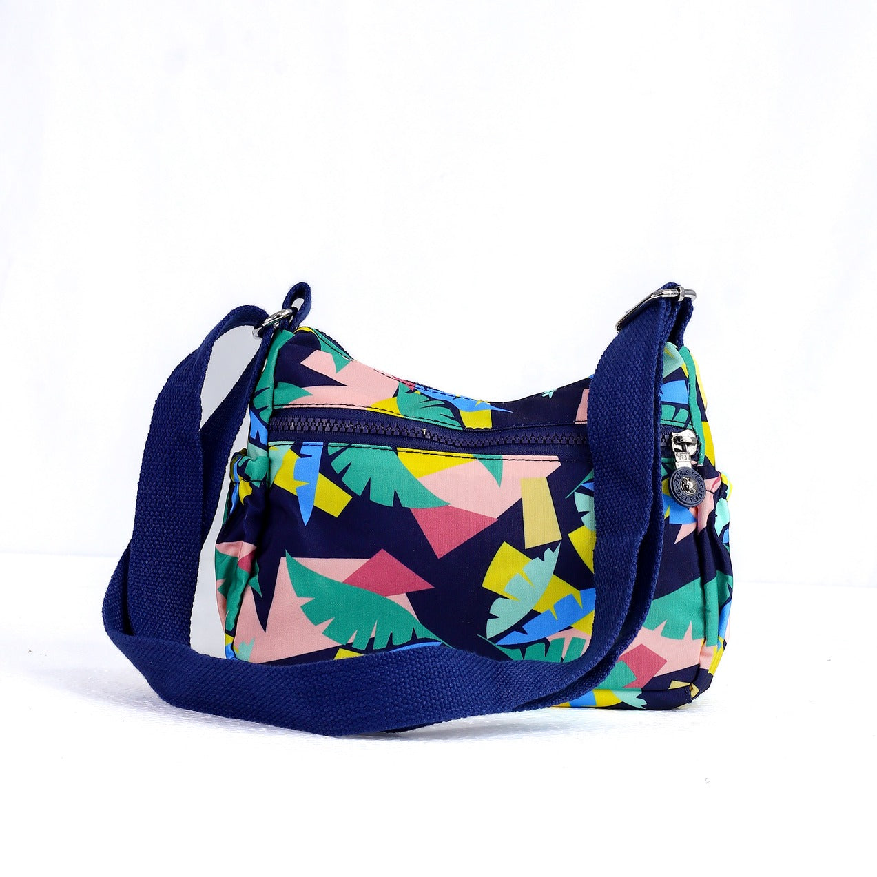 Floral Print LS Cross Body Shoulder Bag | Multi Zipper Pocket Casual Sling Bag