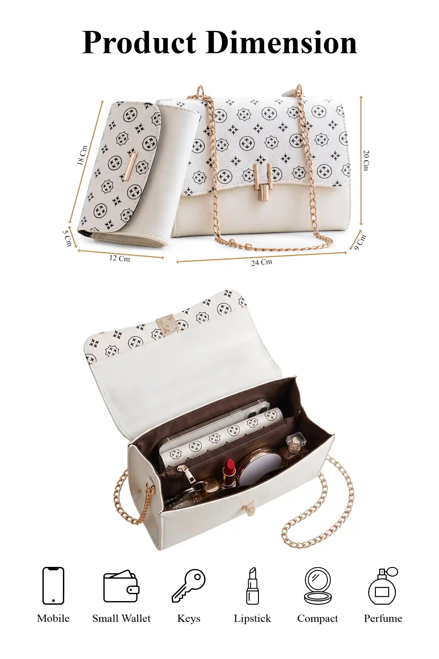 Luxury Crossbody Shoulder Bags for Women | Elegant Emblems Crossbody with Mini Wallet