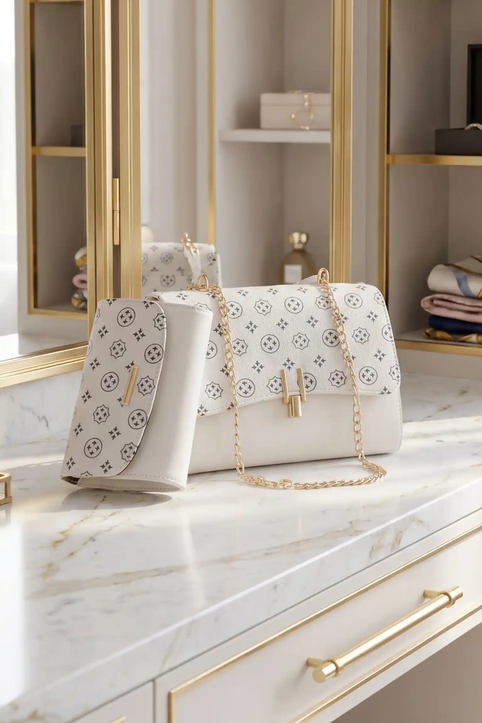 Luxury Crossbody Shoulder Bags for Women | Elegant Emblems Crossbody with Mini Wallet