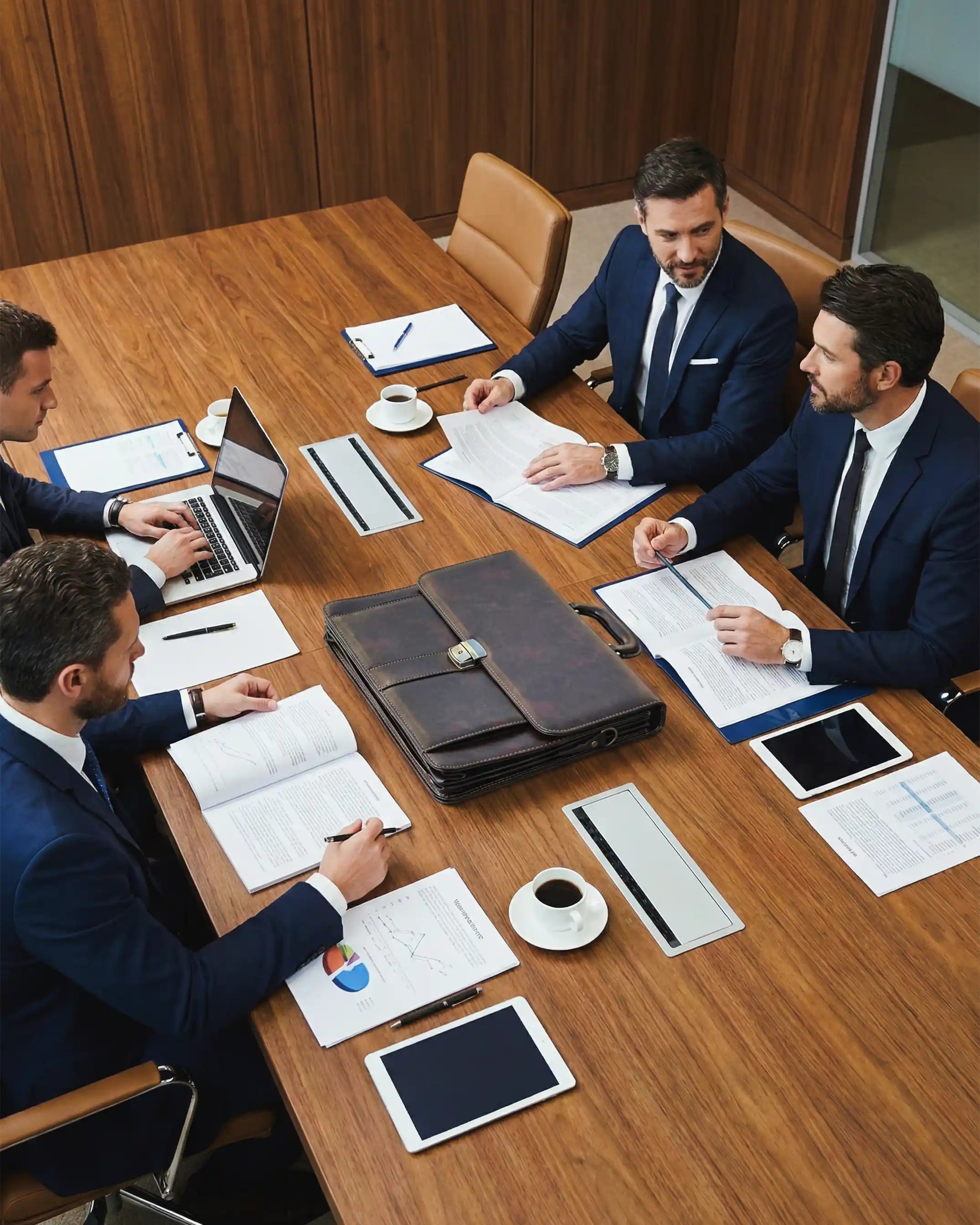 Lawyer Attorney Leather Briefcase Lightweight Secure Business Men Bag