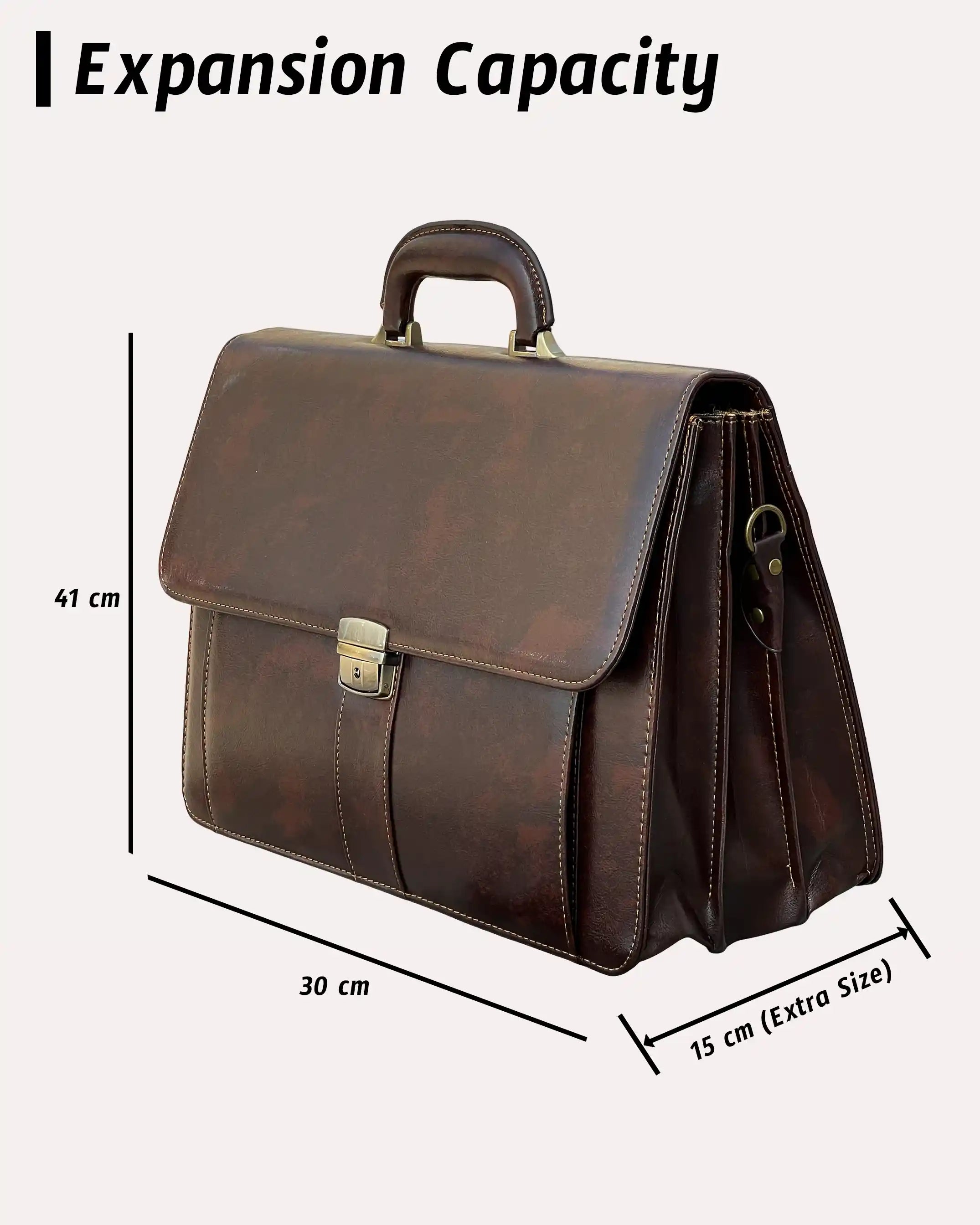 Lawyer Attorney Leather Briefcase Lightweight Secure Business Men Bag