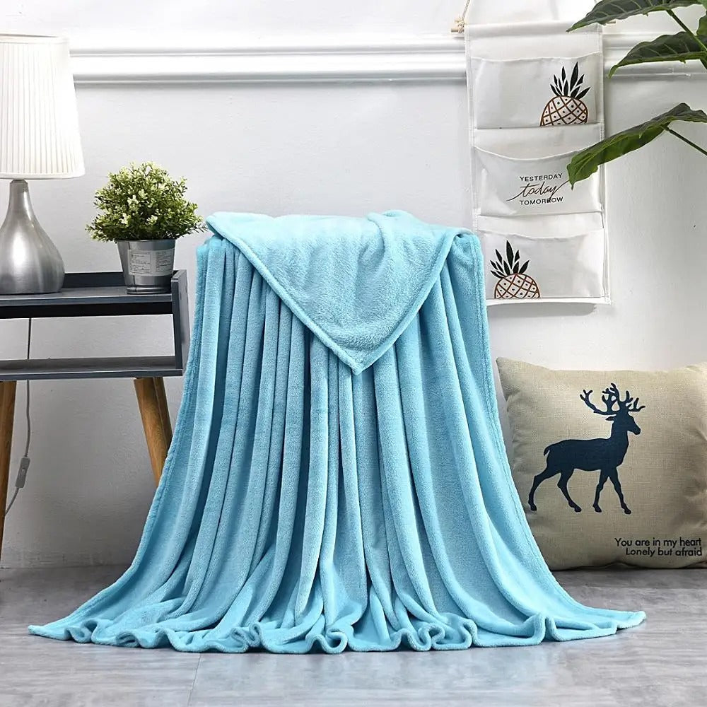 Trending Plain Double Tamilon Flannel Blanket