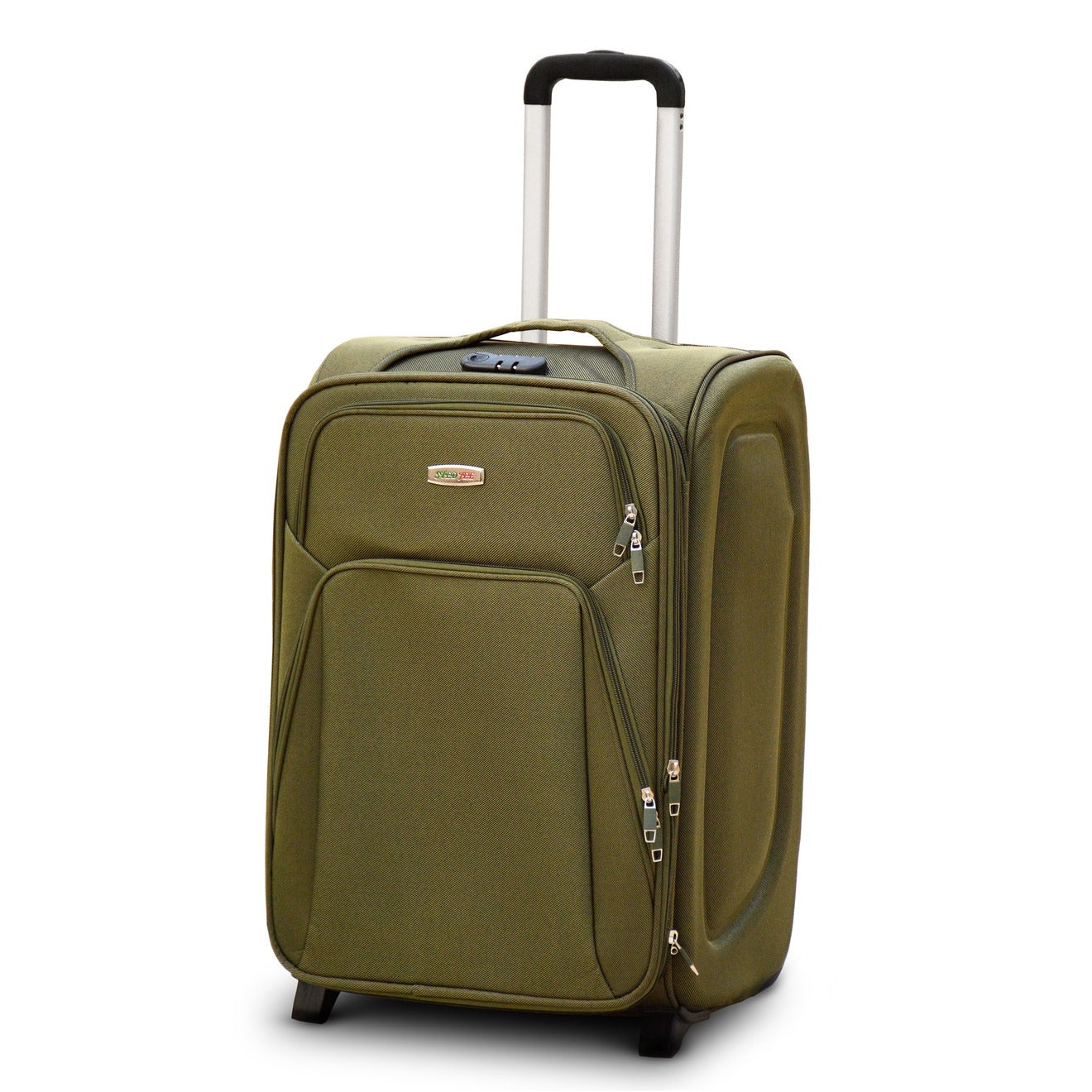 3 Piece Full Set 20" 24" 28 Inches Light Green Colour SJ JIAN 2 Wheel Luggage Lightweight Soft Material Trolley Bag Zaappy.com