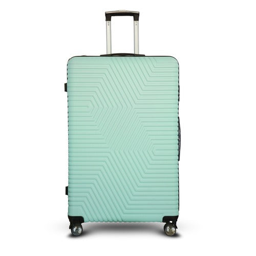32" Zig Zag ABS Lightweight Luggage Bag With Double Spinner Wheel Zaappy