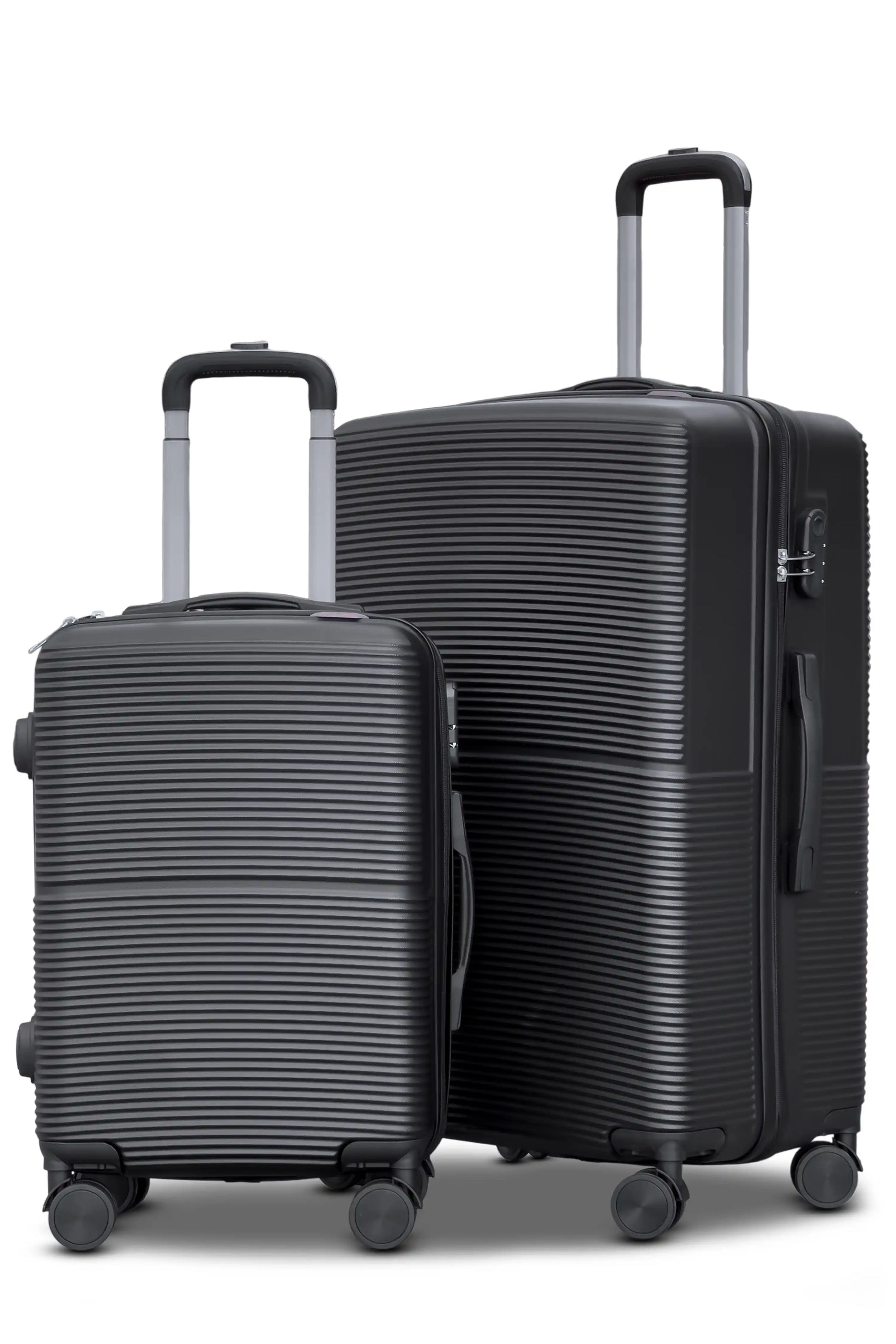 Set of two luggages blk 20 inch cabin size an 28 inch checked size Zaappy suitcases