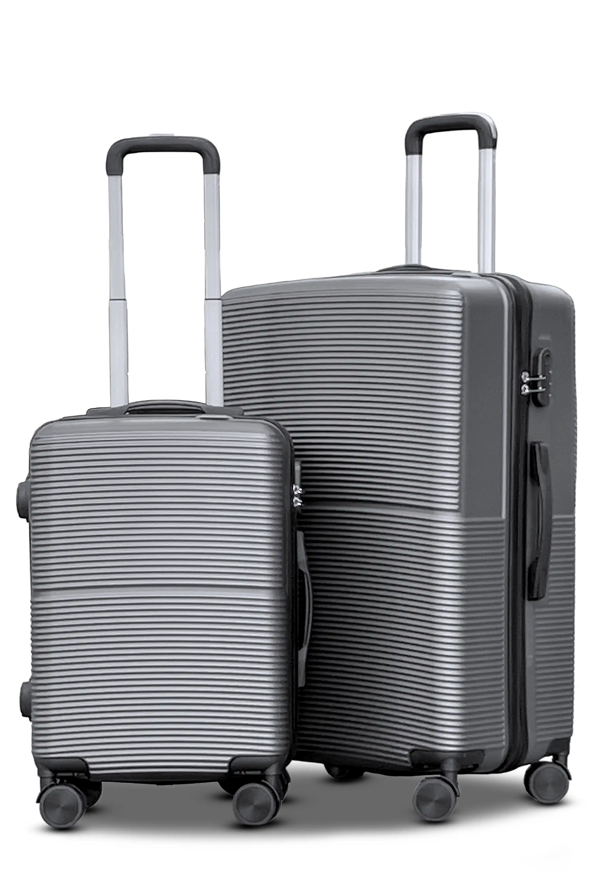 Set of two luggages Grey 20 inch cabin size and 28 inch checked size Zaappy suitcases