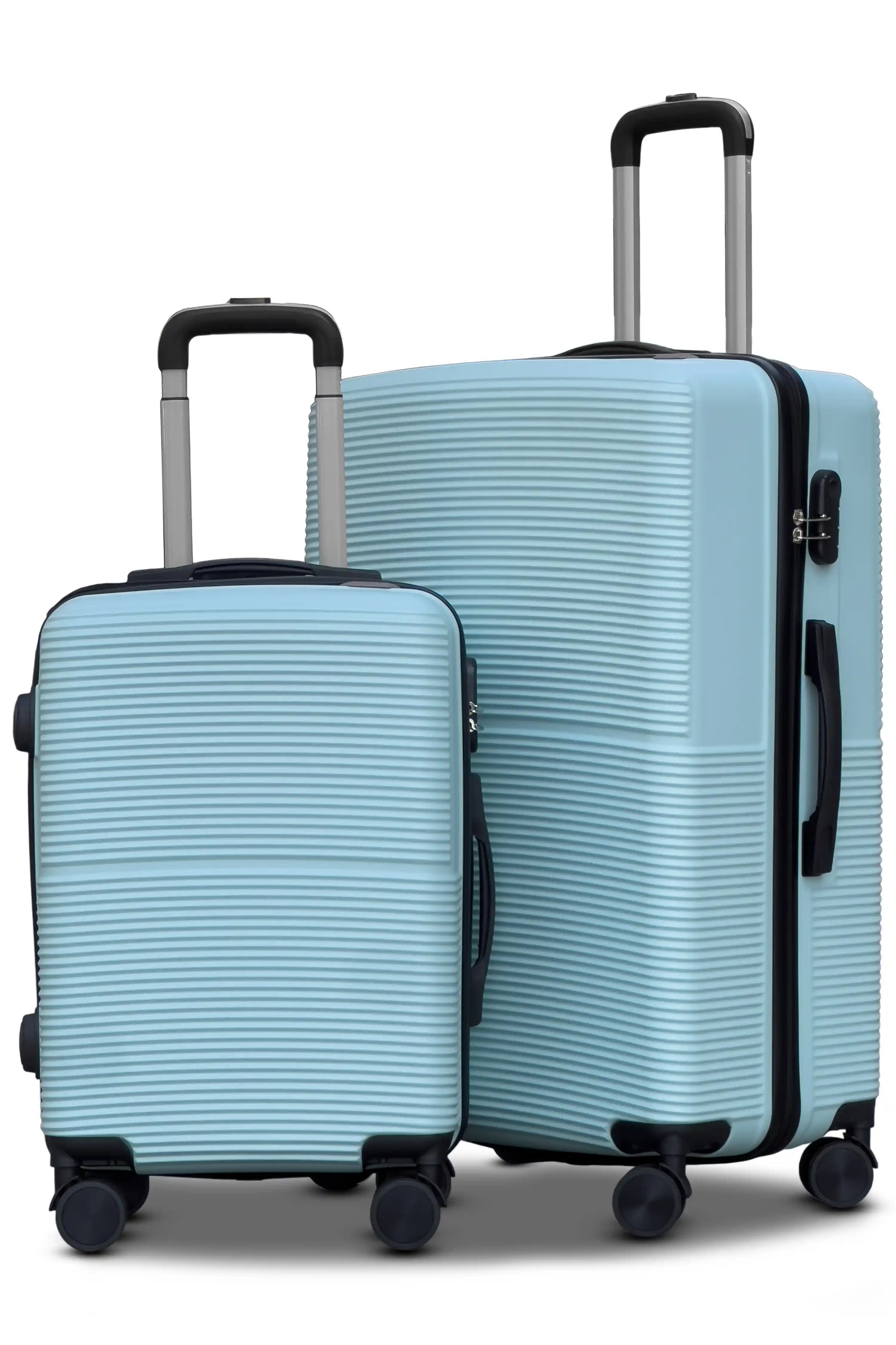 Set of two luggages Light blue 20 inch cabin size and 28 inch checked size Zaappy suitcases