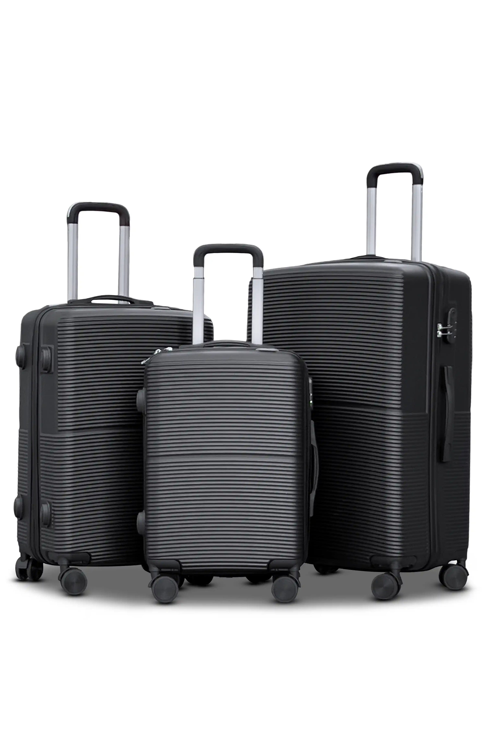 Set of 3pcs luggages Black Zaappy suitcases
