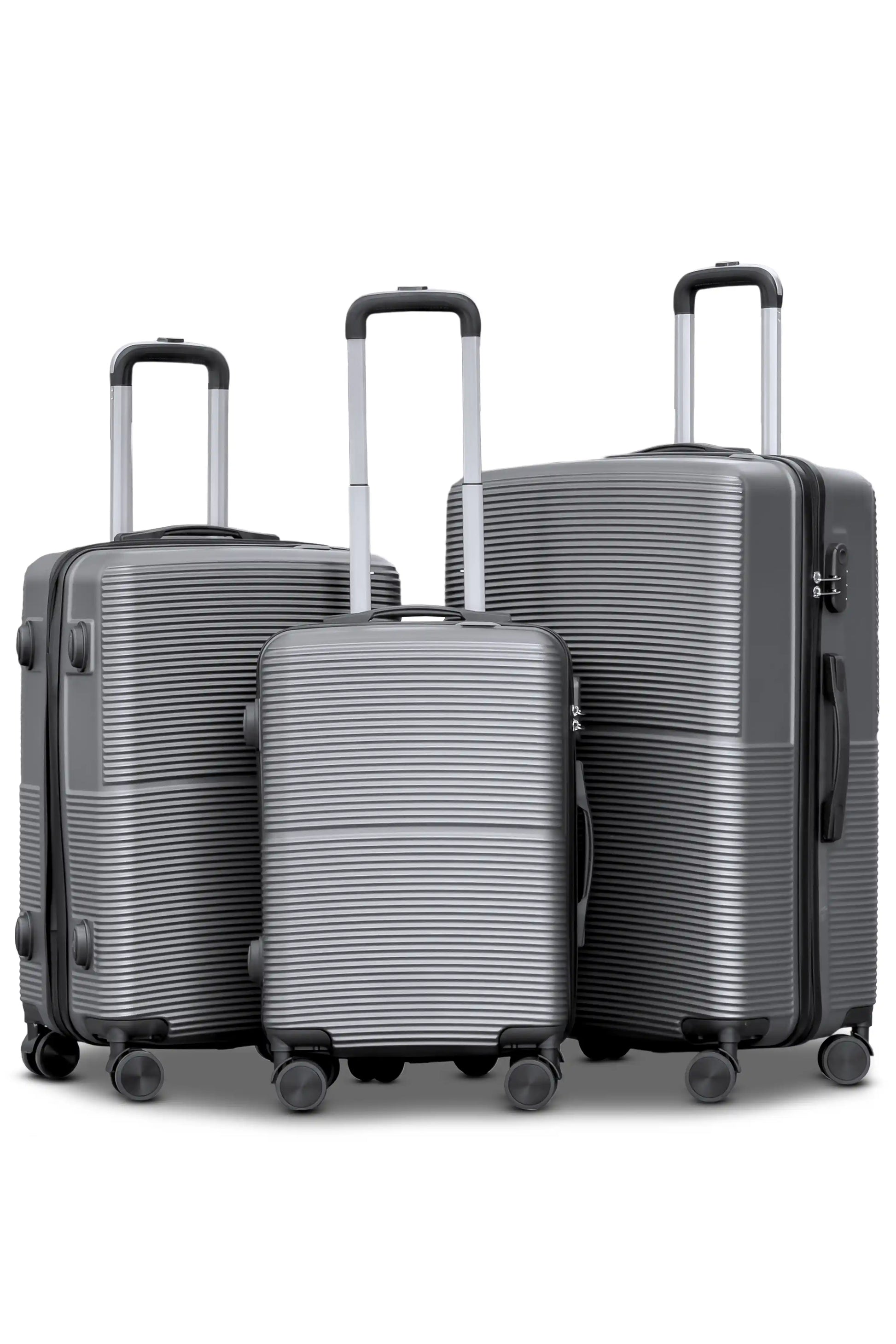 Set of 3pcs luggages Grey Zaappy suitcases