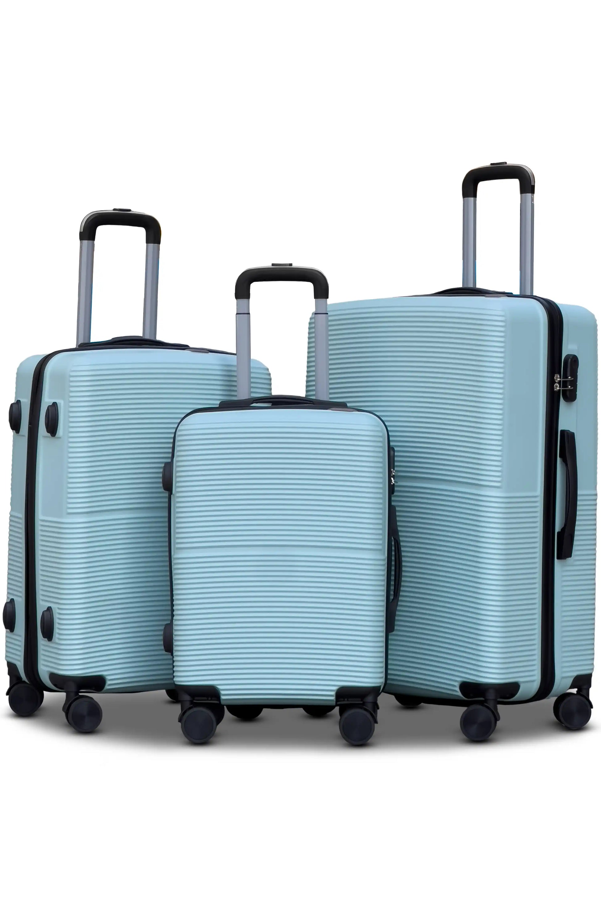 Set of 3pcs luggages Light blue  Zaappy suitcases