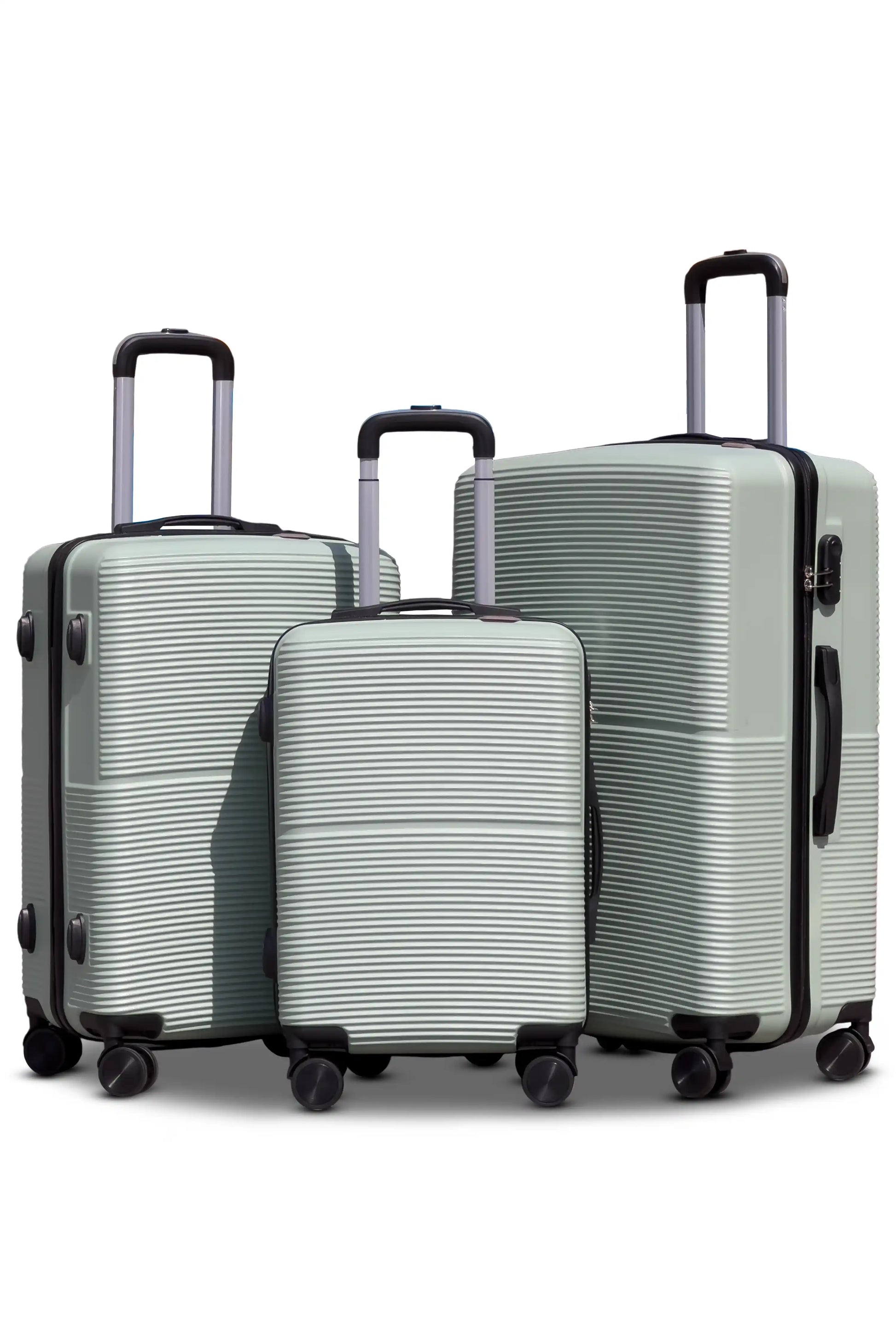 Set of 3pcs luggages Light Green Zaappy suitcases