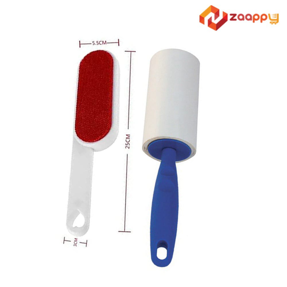 2 In 1 Lint Roller and Static Brush Magic Fur Cleaner Combo Set Zaappy