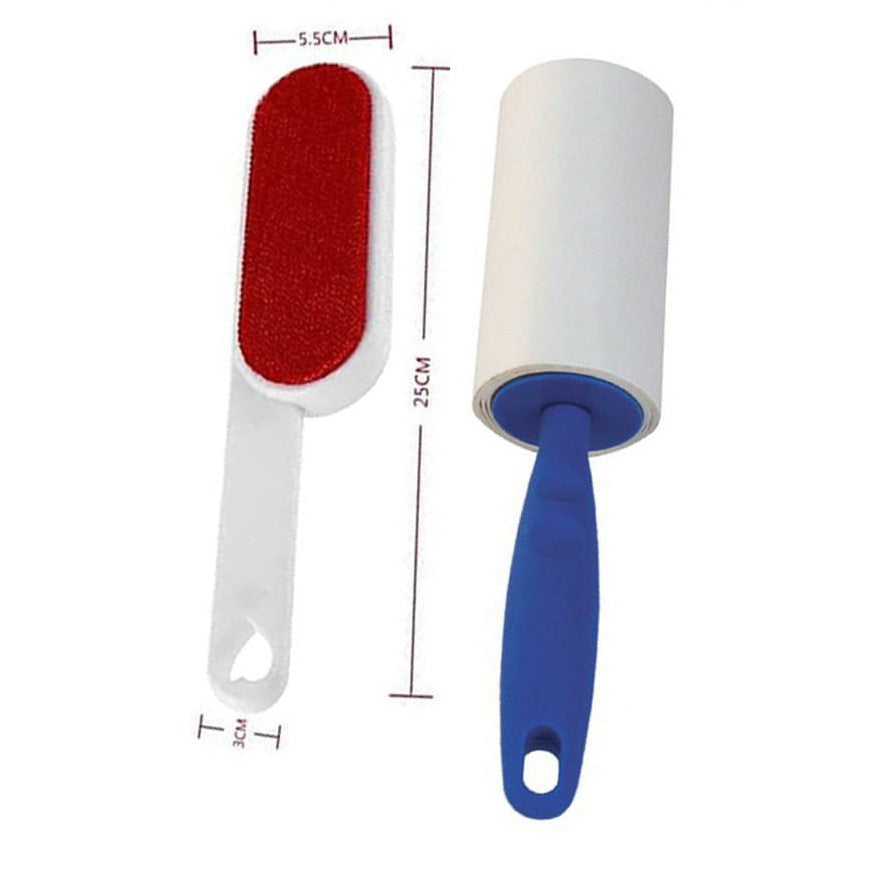 2 In 1 Lint Roller and Static Brush Magic Fur Cleaner Combo Set