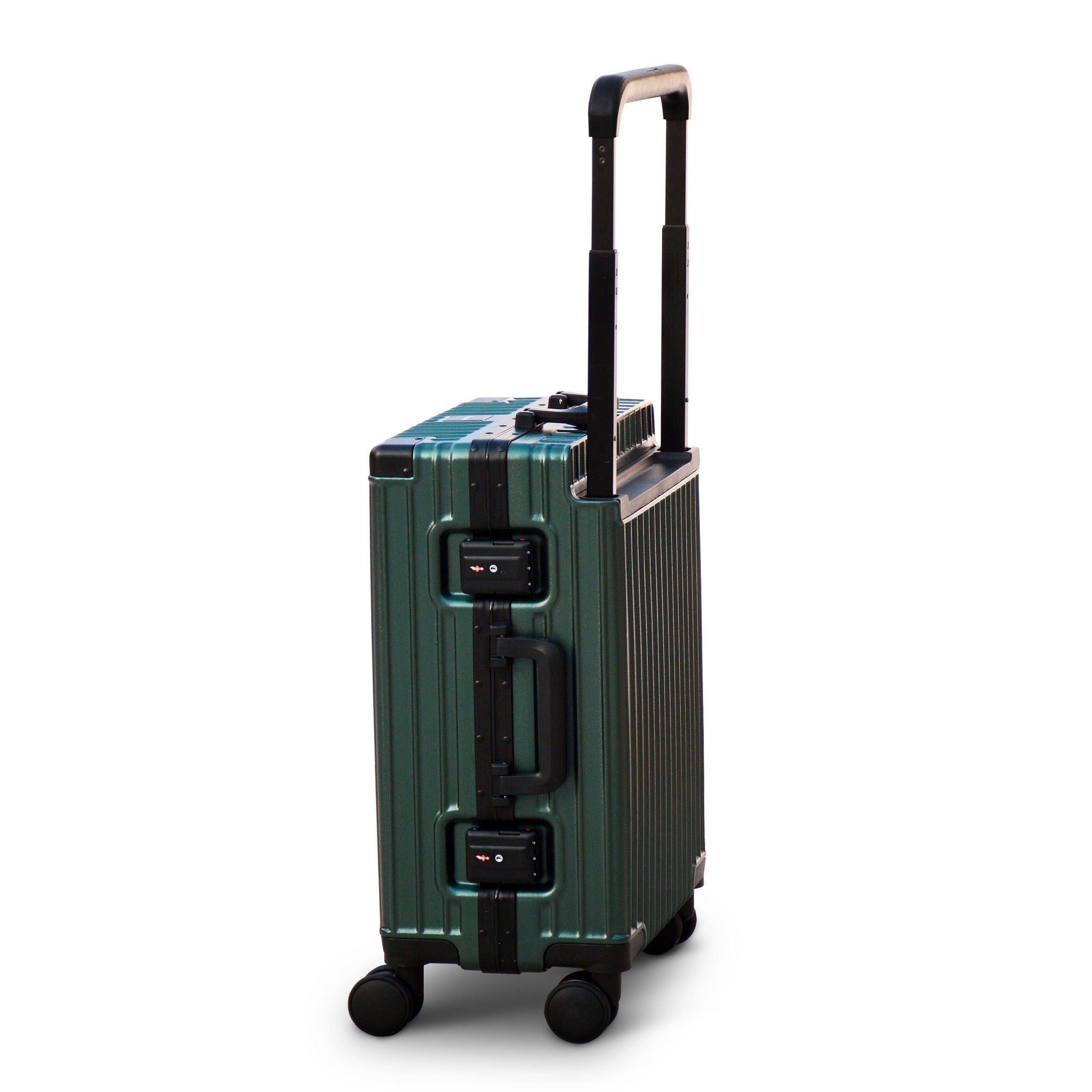 2 Piece Set 20" 28 Inches Green Colour Aluminium Framed Spinner Hard Shell Without Zipper TSA Luggage