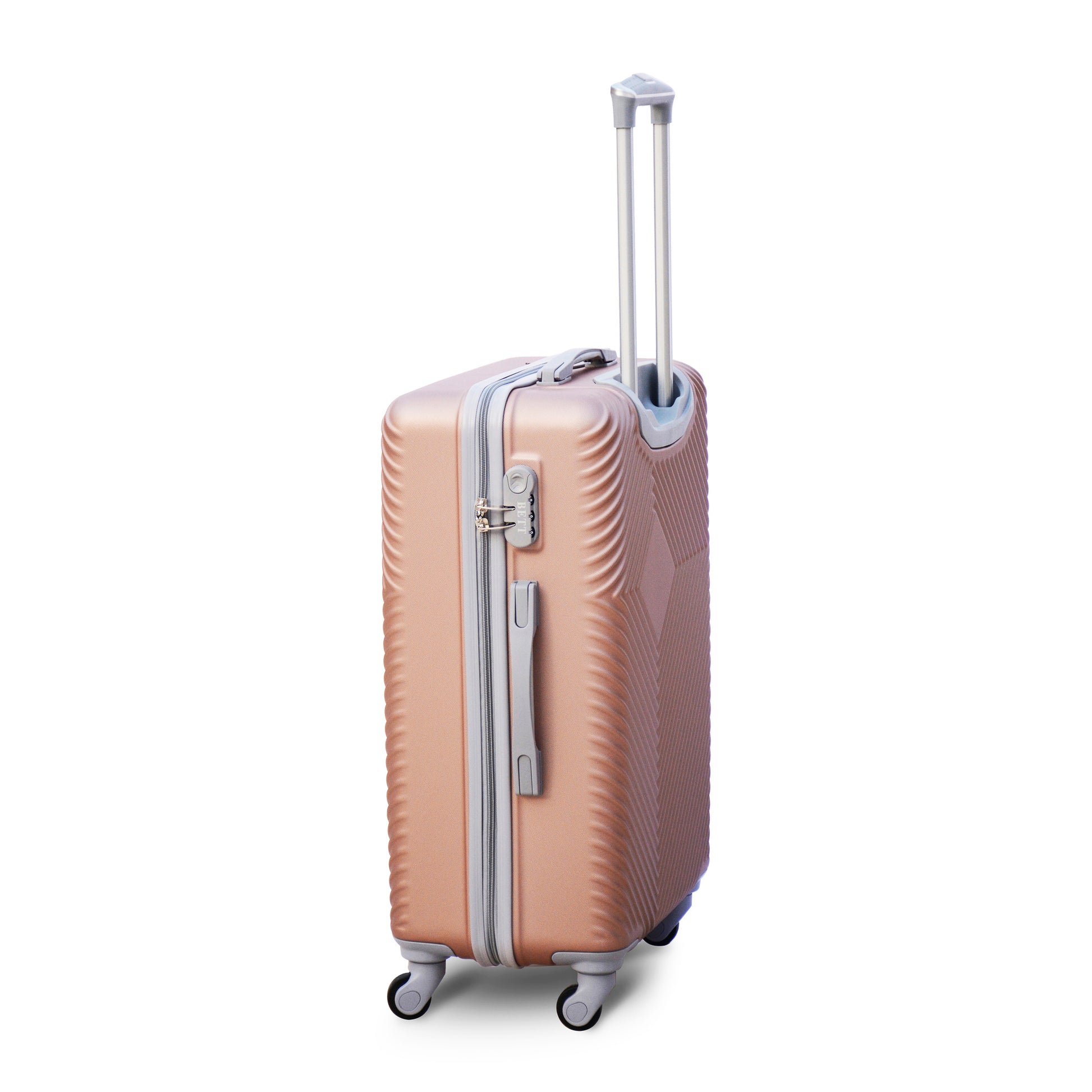 3 Pcs Full Set SI ABS Rose Gold Colour Lightweight Hard Case Luggage 20" 24" 28 Inch zaappy uAe
