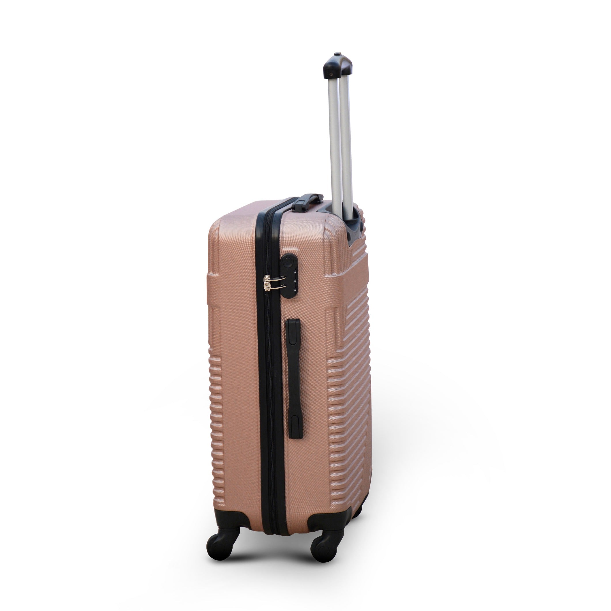 24" Rose Gold Travel Way ABS Lightweight Luggage Bag With Spinner Wheel