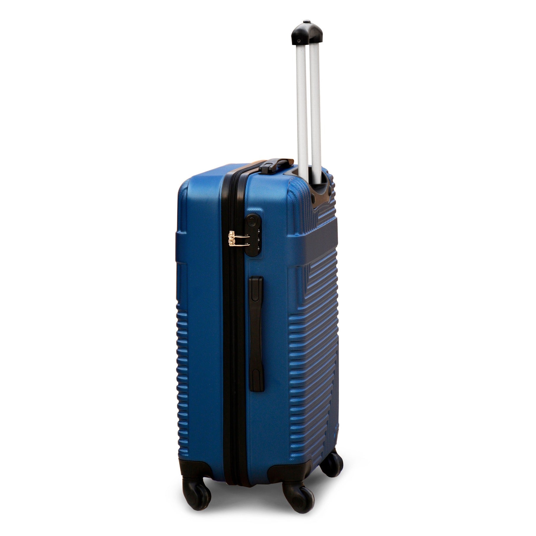 20" Blue Travel Way ABS Lightweight Carry On Luggage Bag With Spinner Wheel