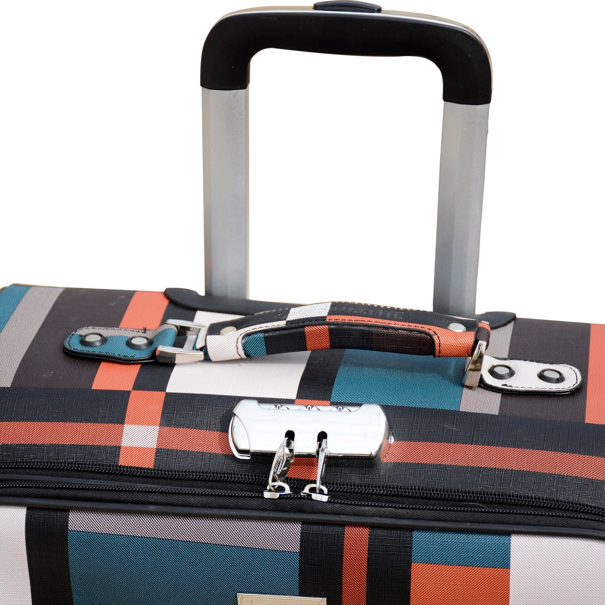 32" PU Check Type Luggage Lightweight Soft Material Trolley Bag with Spinner Wheel