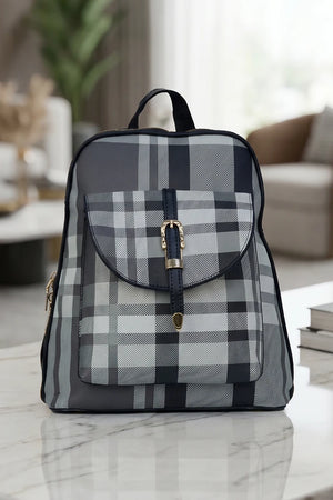Long Check Backpack For Women outdoor Bag