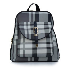 Long Check Backpack For Women outdoor Bag