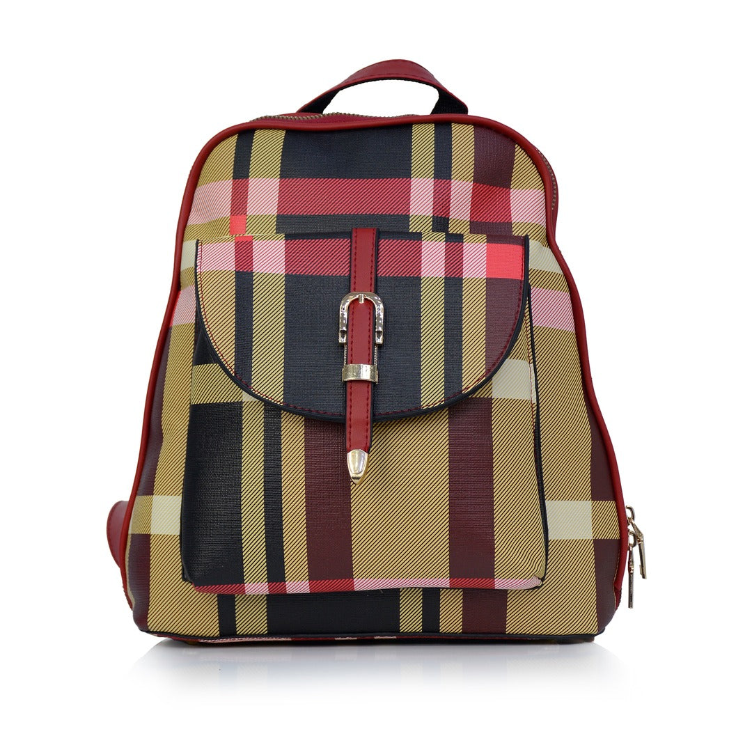 Long Check Backpack For Women outdoor Bag