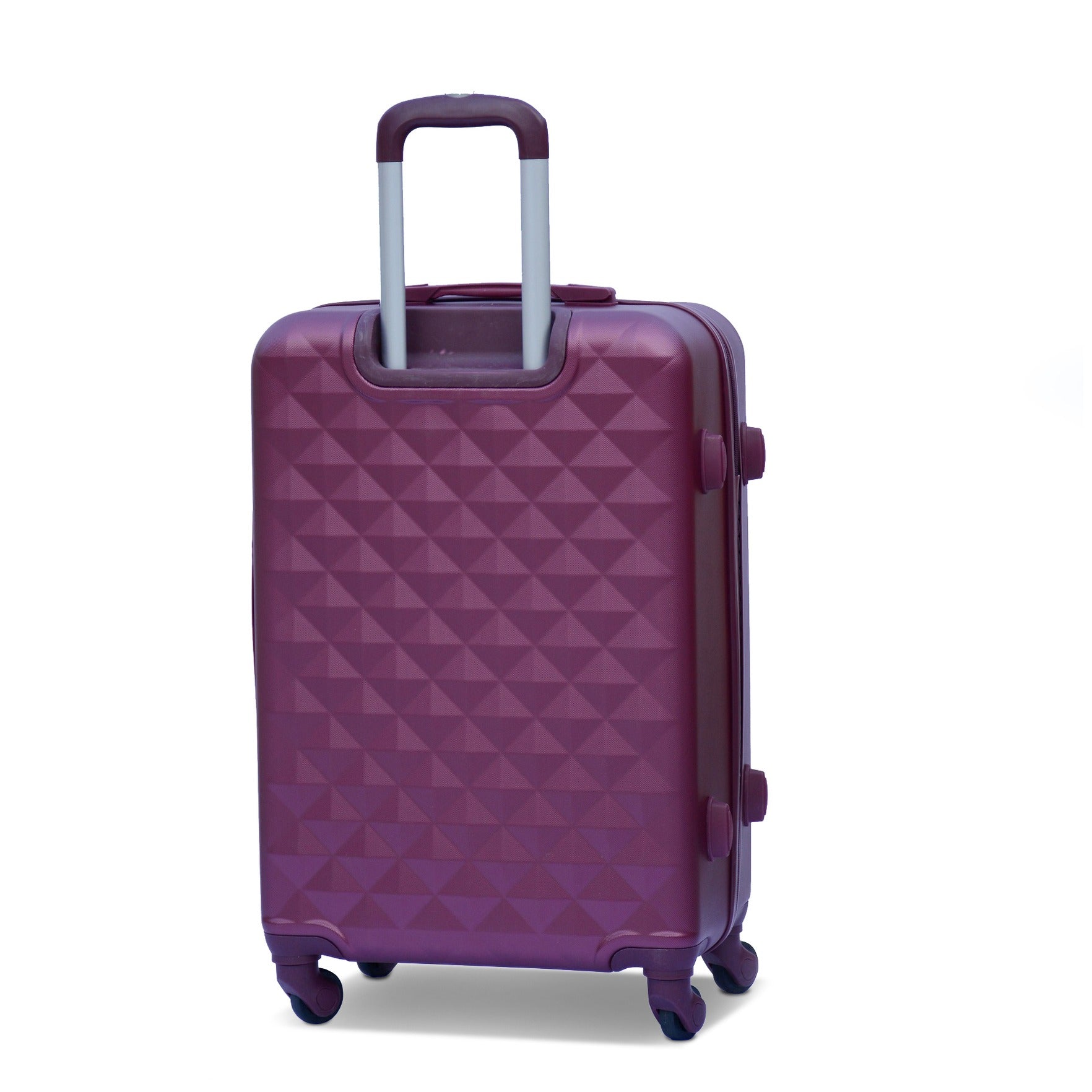 20" Maroon Colour Diamond Cut ABS Lightweight Carry On Luggage Bag With Spinner Wheel Zaappy.com