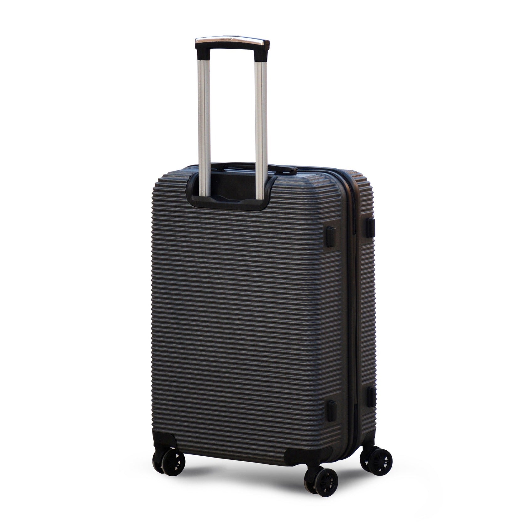 3 Piece Full Set 20" 24" 28 Inches Dark Grey Colour JIAN ABS Line Luggage Lightweight Hard Case Trolley Bag With Spinner Wheel Zaappy.com