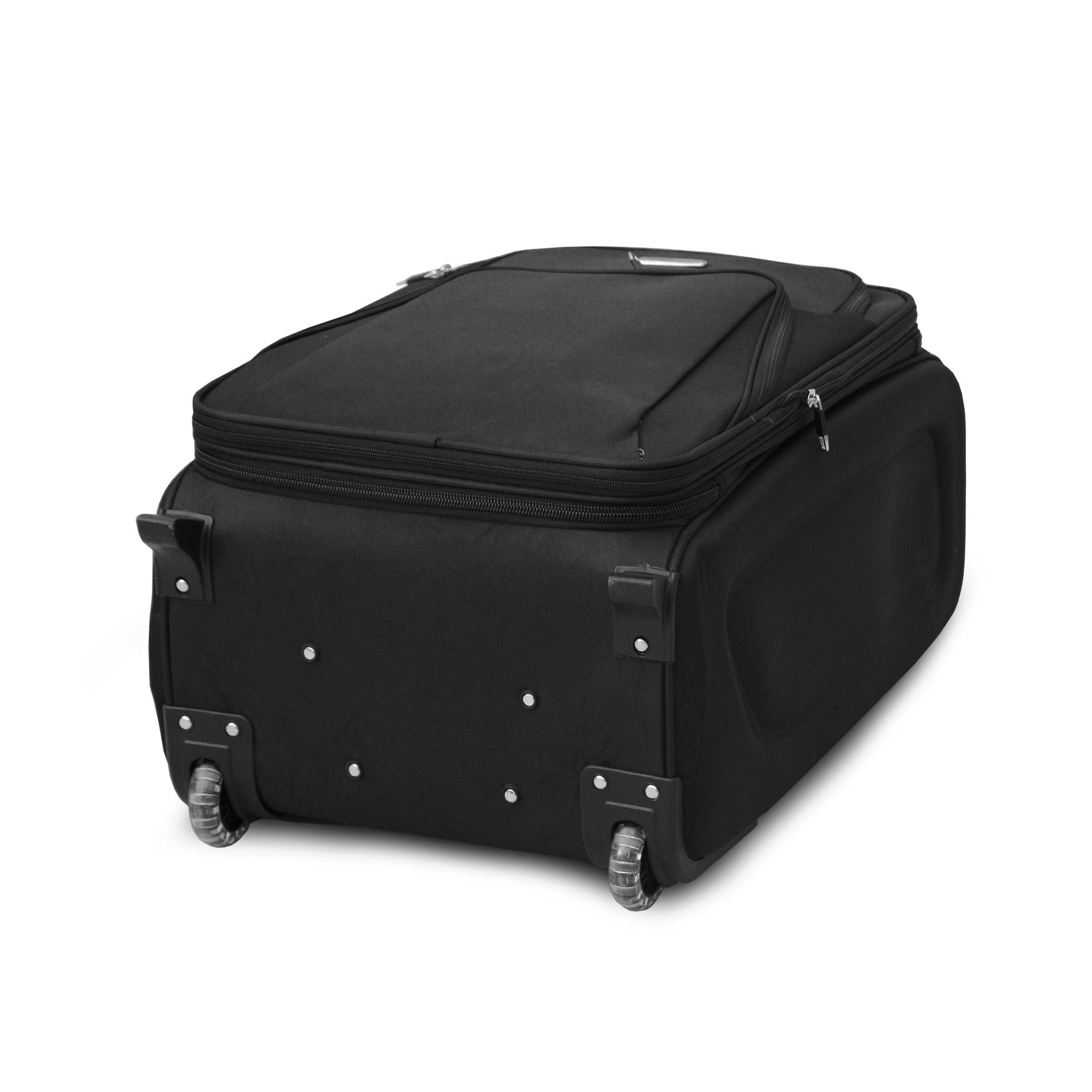24" Black Colour SJ JIAN 2 Wheel Luggage Lightweight Soft Material Trolley Bag Zaappy.com