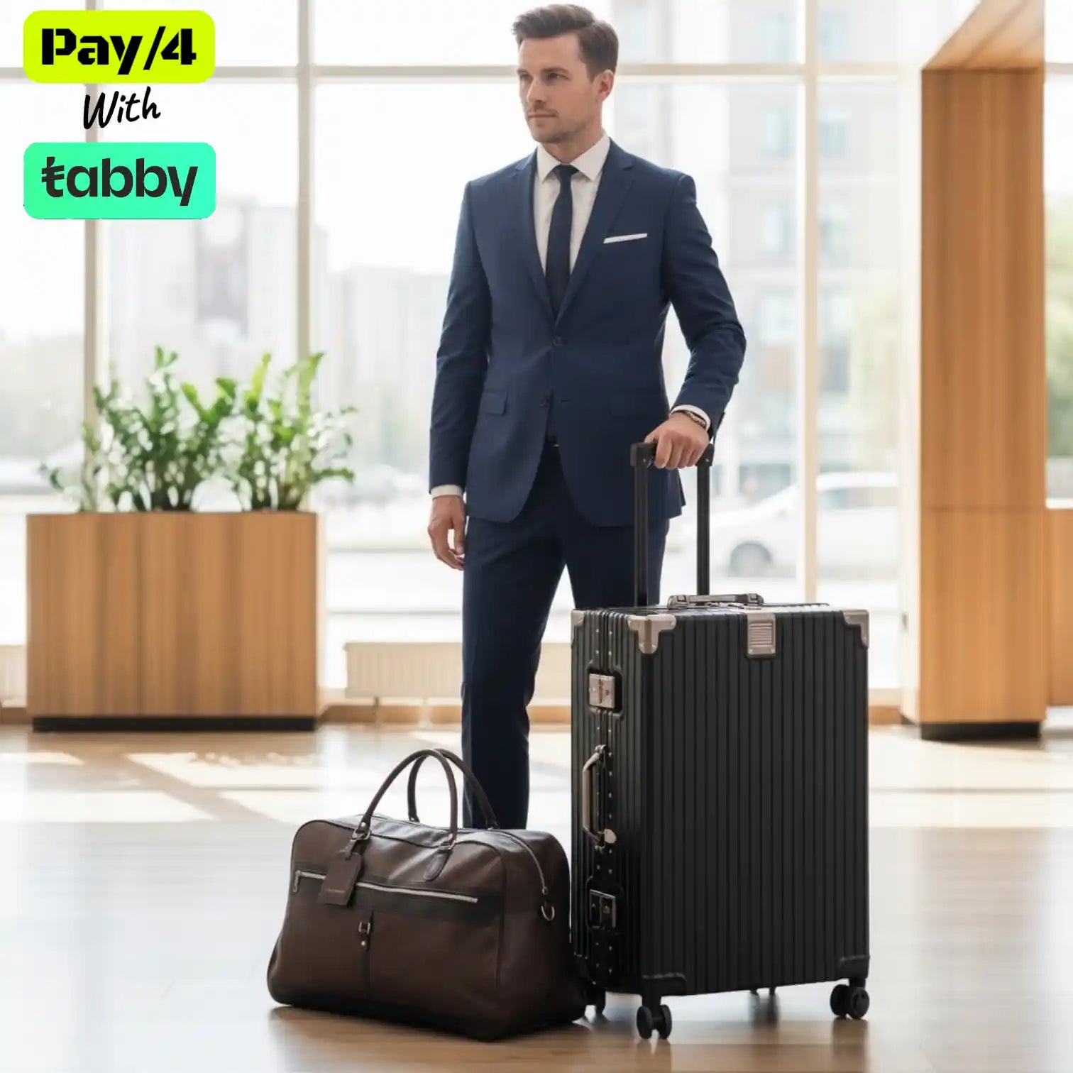 Prosp 24 Inch Aluminum Framed Check In Luggage with Free Premium PU Leather Duffle Bag