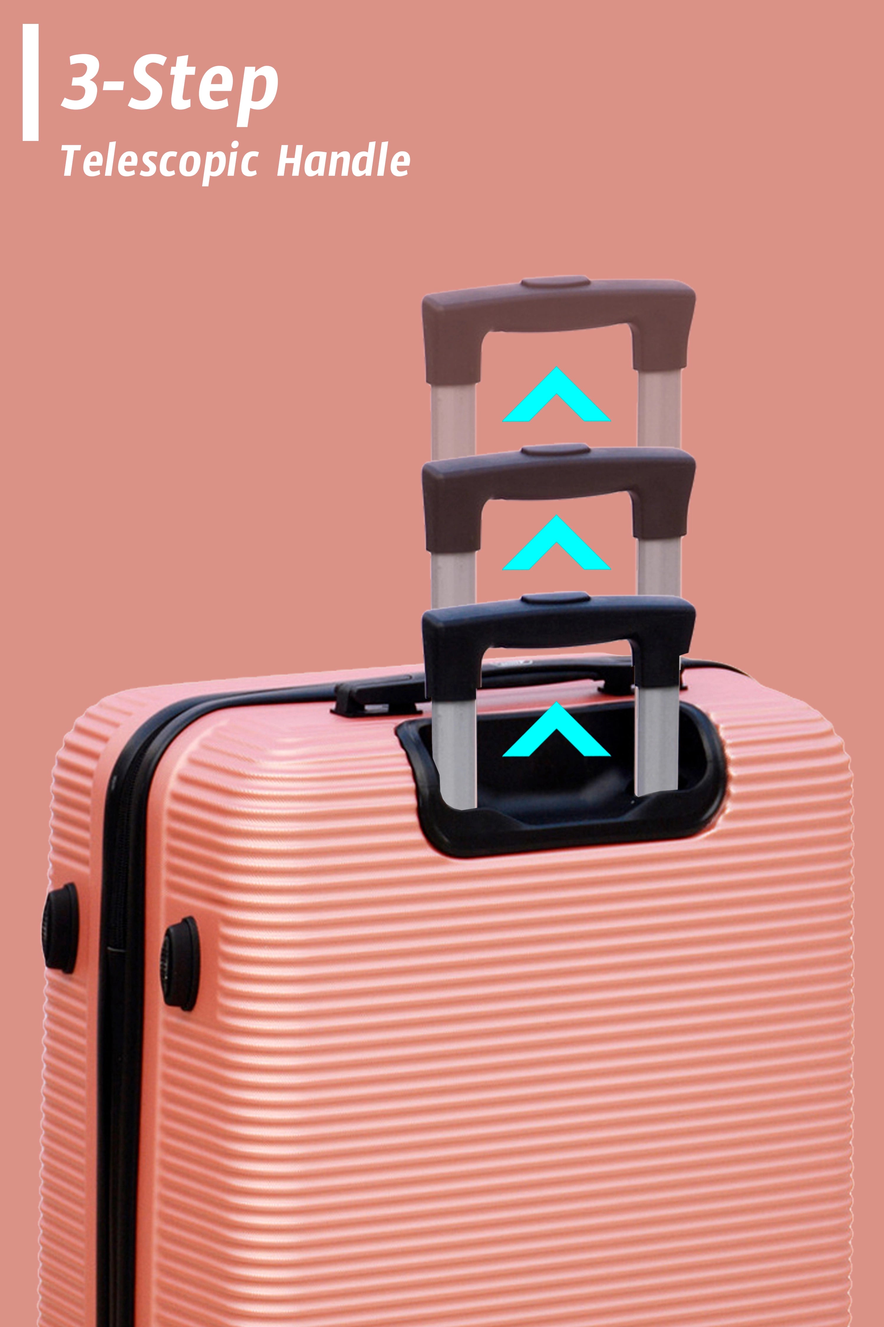 ABS Line Lightweight Luggage Bag with Double Spinner Wheel | 3 Piece Set 20, 24 and 28 Inches