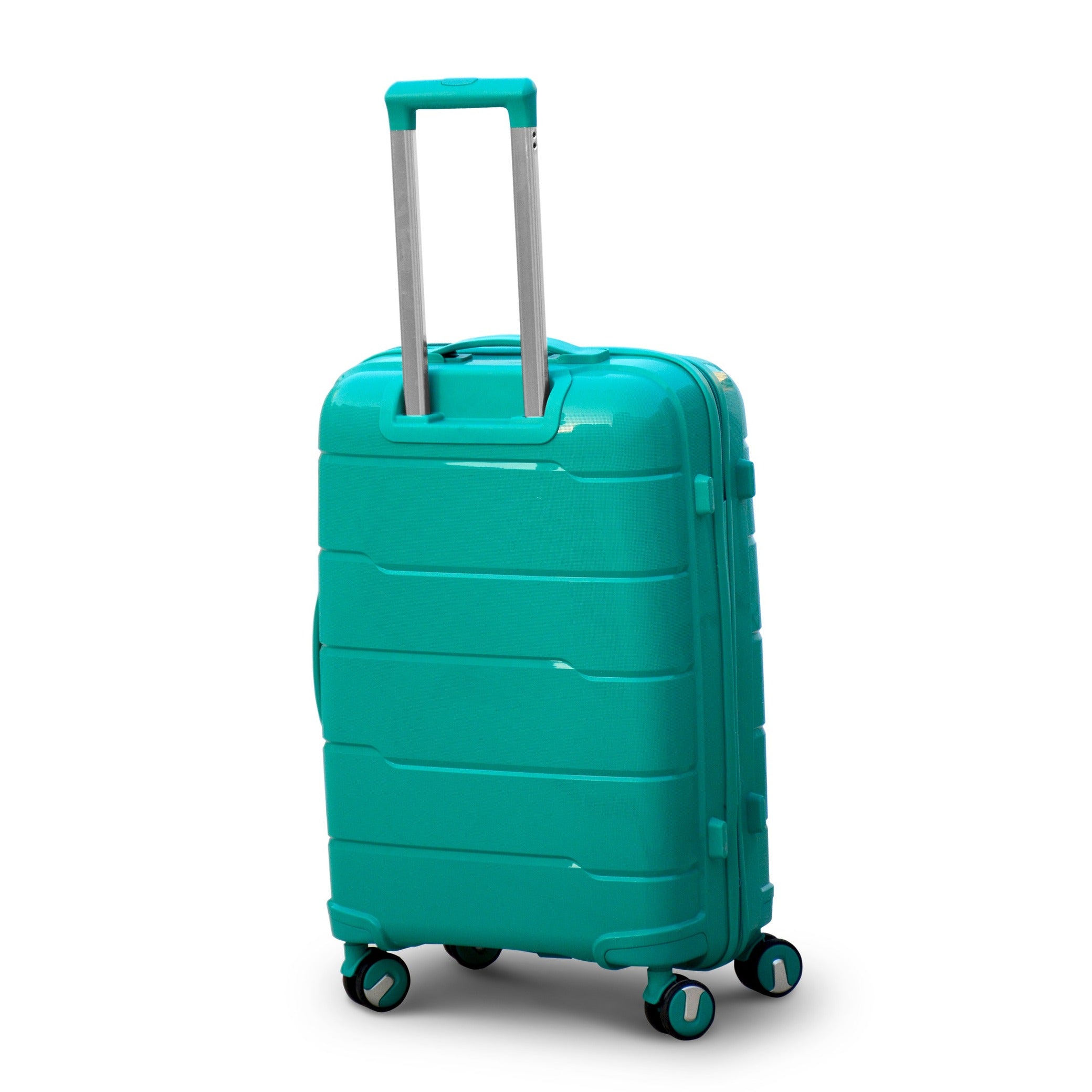 24" Green Colour Ceramic Smooth PP Lightweight Luggage Bag with Double Spinner Wheel
