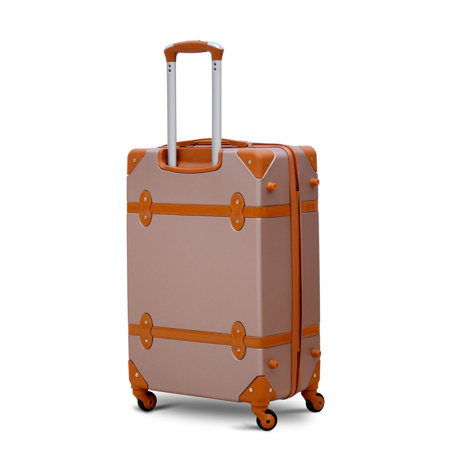 4 Piece Full Set 7” 20” 24” 28 inches Rose Gold Colour Corner Guard ABS Luggage With Spinner Wheel Zaappy.com
