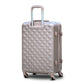 28" Gold Colour Diamond Cut ABS Lightweight Luggage Bag With Spinner Wheel Zaappy.com