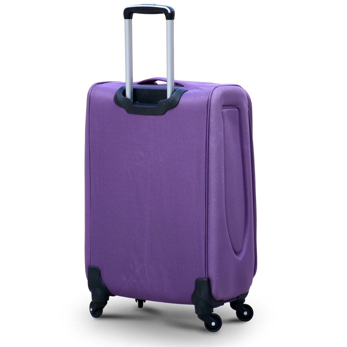 24" Purple Colour SJ JIAN 4 Wheel Luggage Lightweight Soft Material Trolley Bag