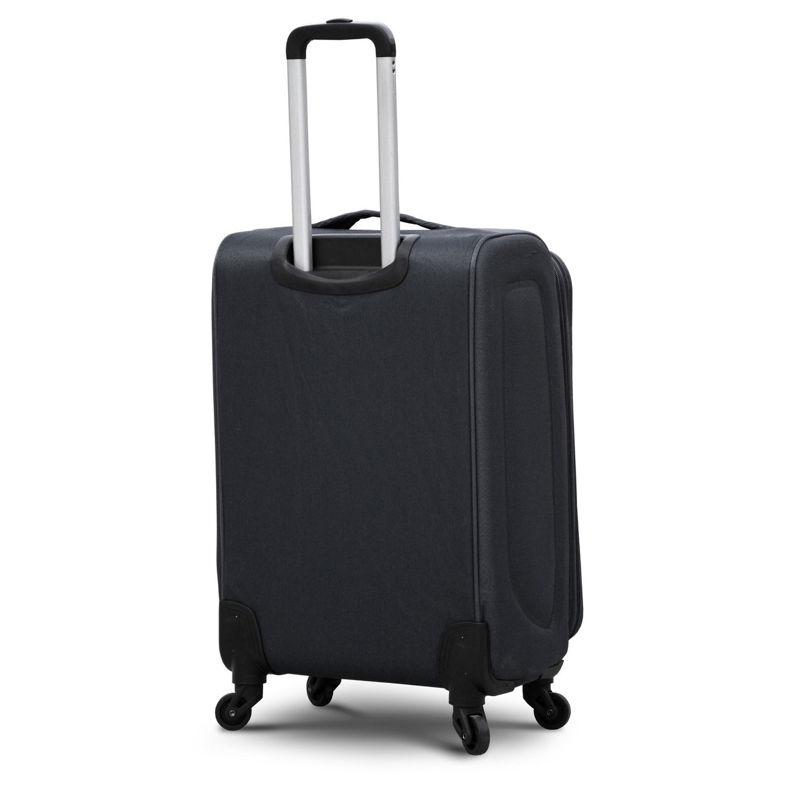 20" Black Colour SJ JIAN 4 Wheel Luggage Lightweight Soft Material Carry On Trolley Bag Zaappy.com