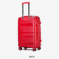 24" Red Colour Royal PP Luggage Lightweight Hard Case Trolley Bag With Double Spinner Wheel Zaappy.com